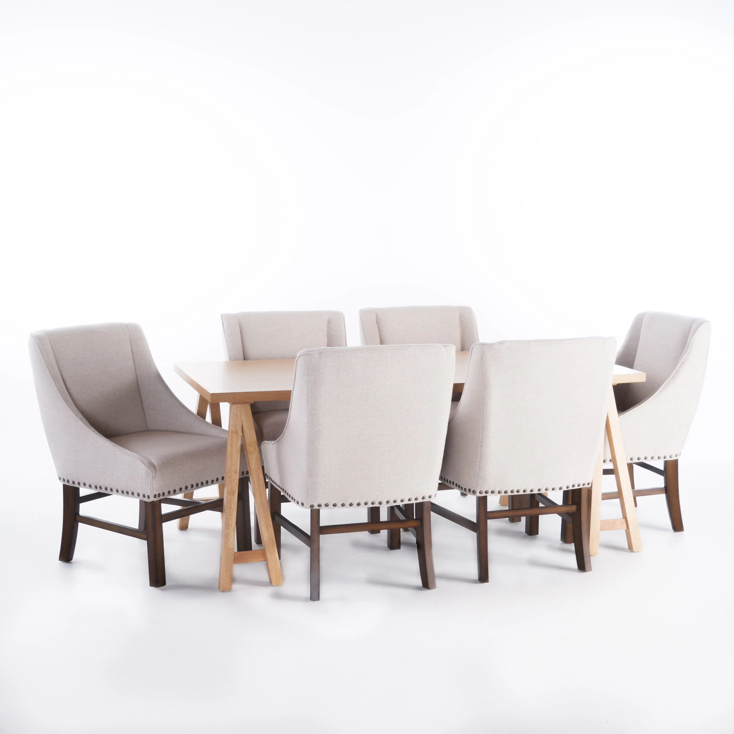 Sandor Farmhouse 7 Piece Wood Dining Set - furnishings