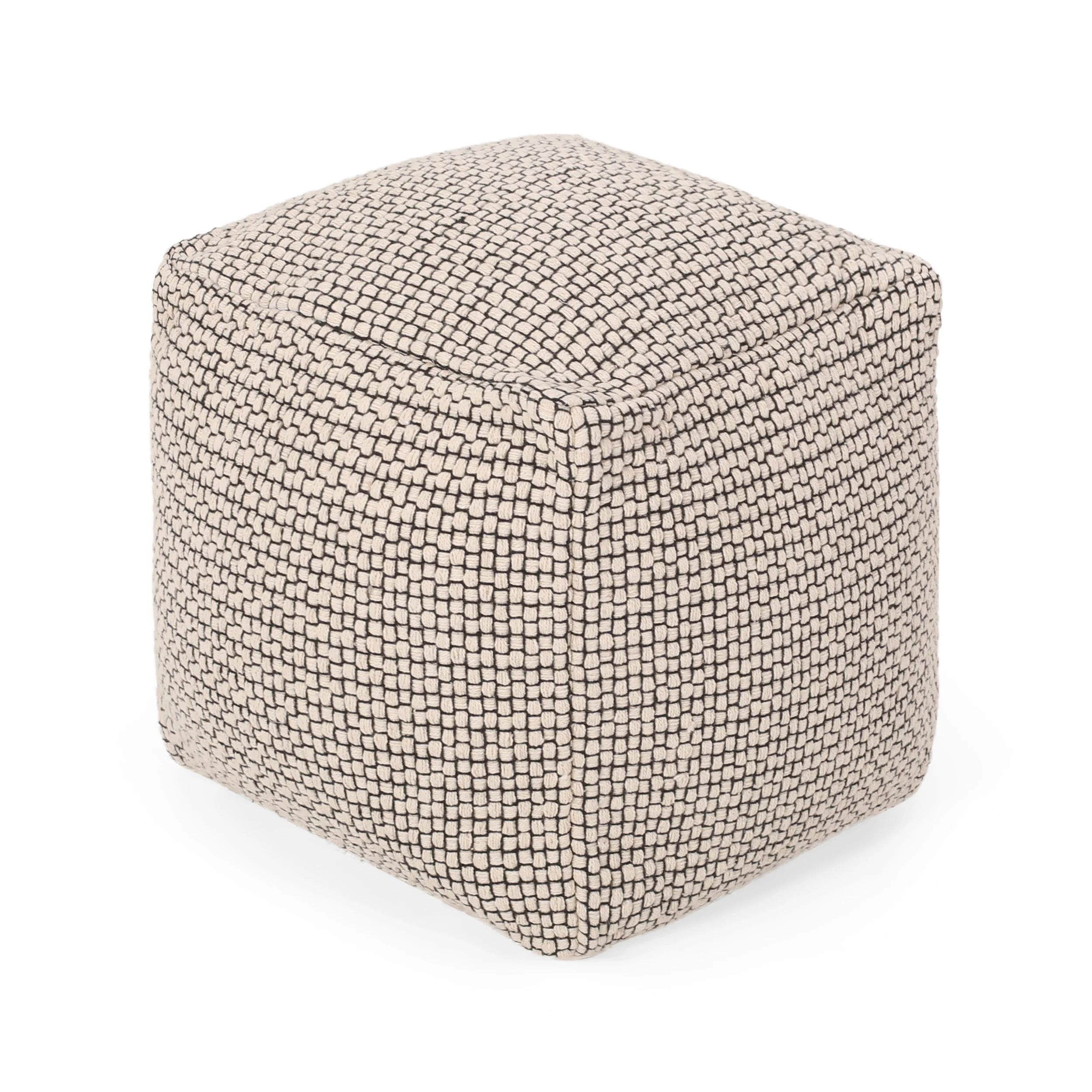 Maclain Boho Fabric Cube Pouf - furnishings