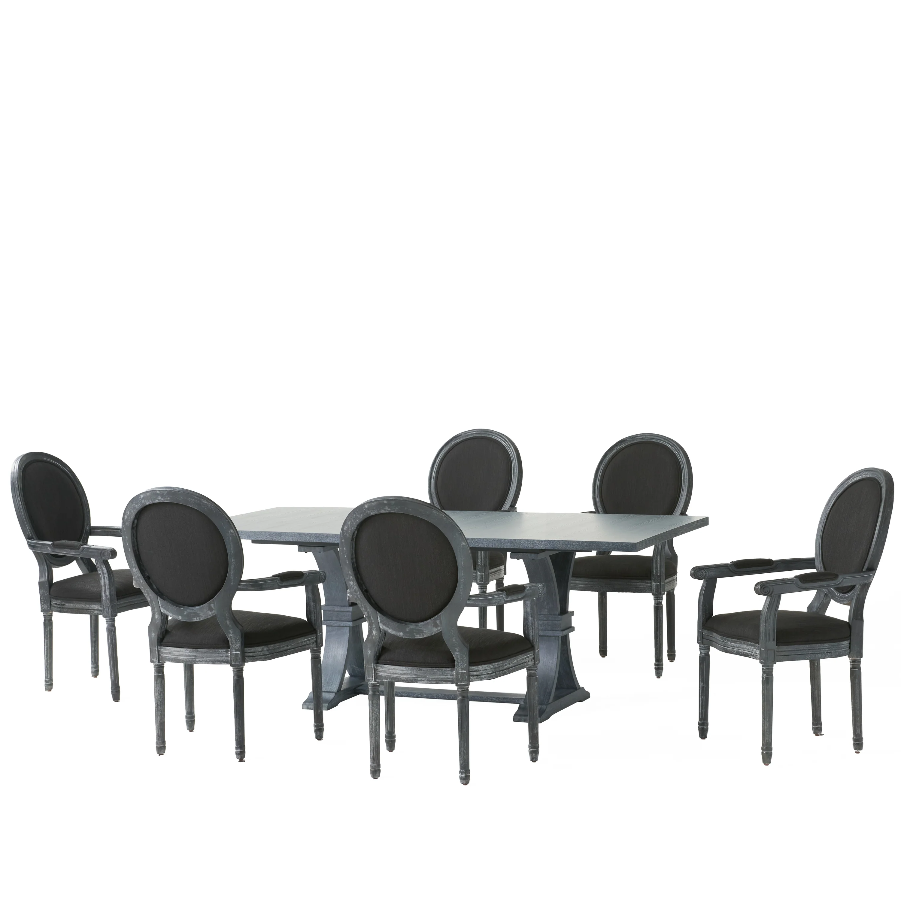 Aisenbrey French Country Wood 7-Piece Expandable Dining Set - furnishings