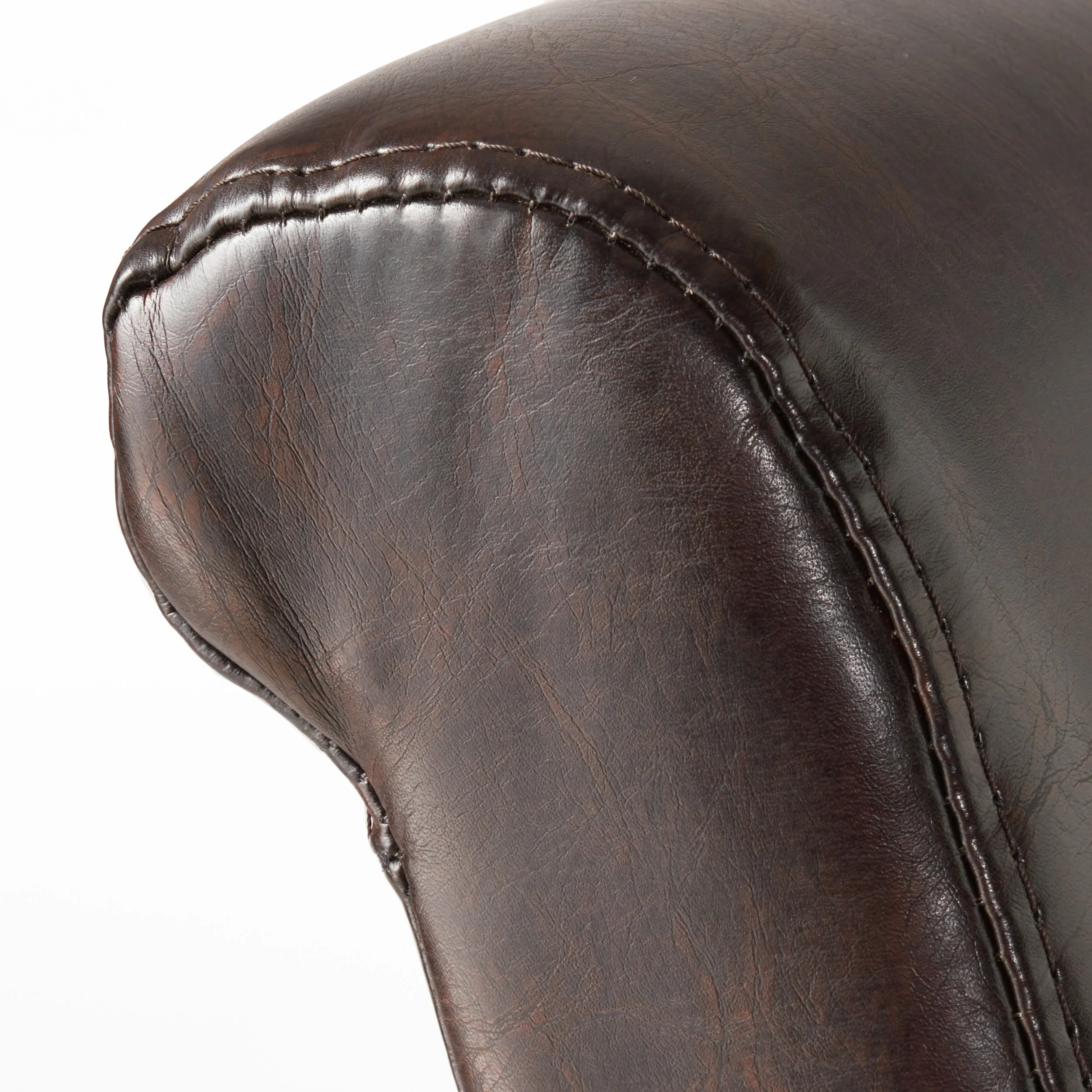 Jazzman Contemporary Bonded Leather Upholstered 30 Inch Barstools with Nailhead Trim, Set of 2, Brown and Matte Black - furnishings