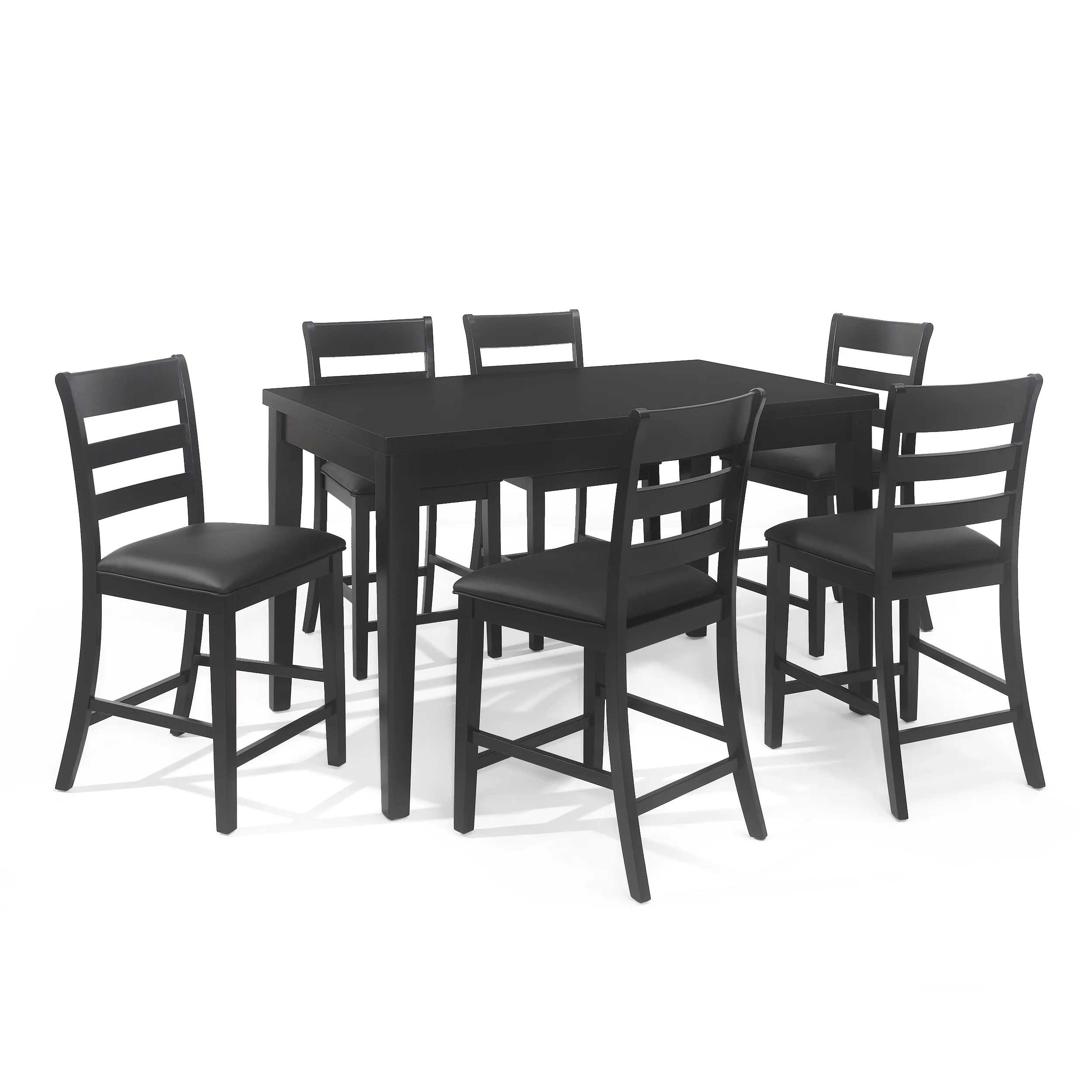 Boughton Farmhouse Wood Counter Height 7 Piece Dining Set - furnishings
