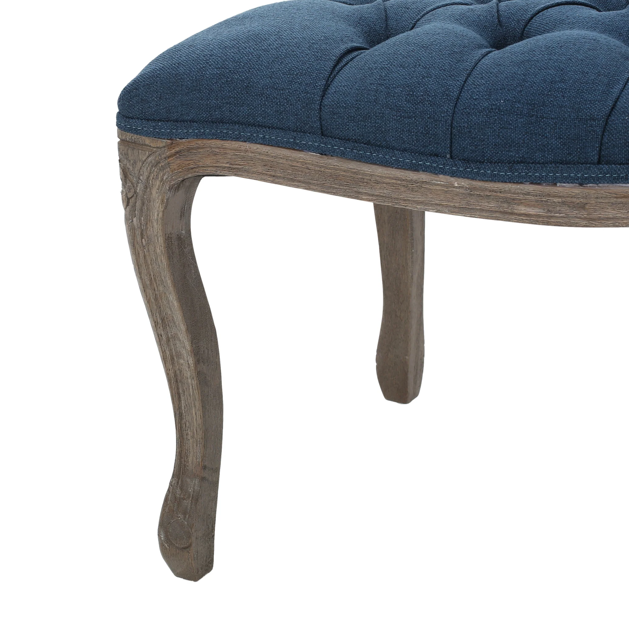 Tasette Traditional Button Tufted Fabric Bench - furnishings