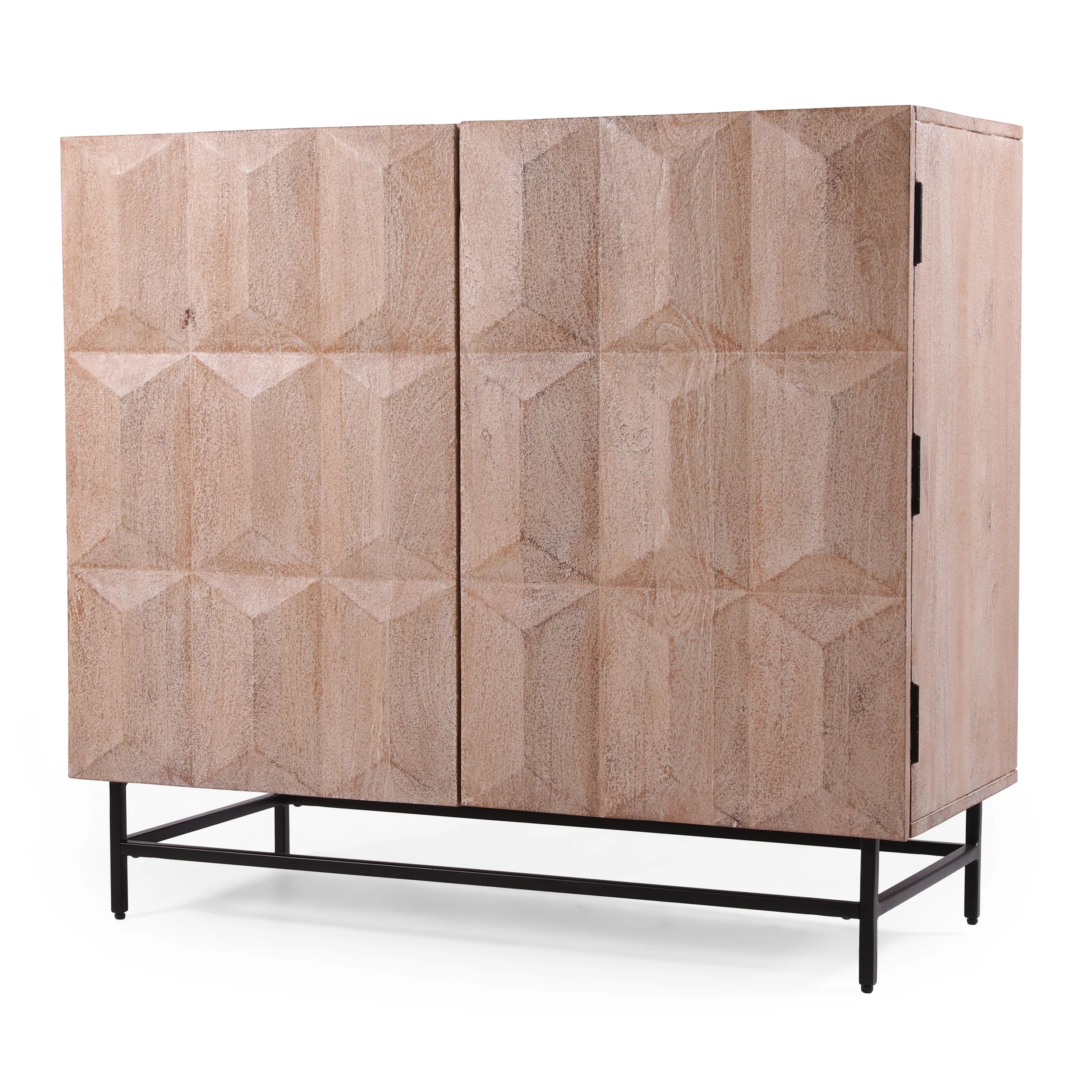 Barnsley Handcrafted Boho Mango Wood Cabinet - furnishings