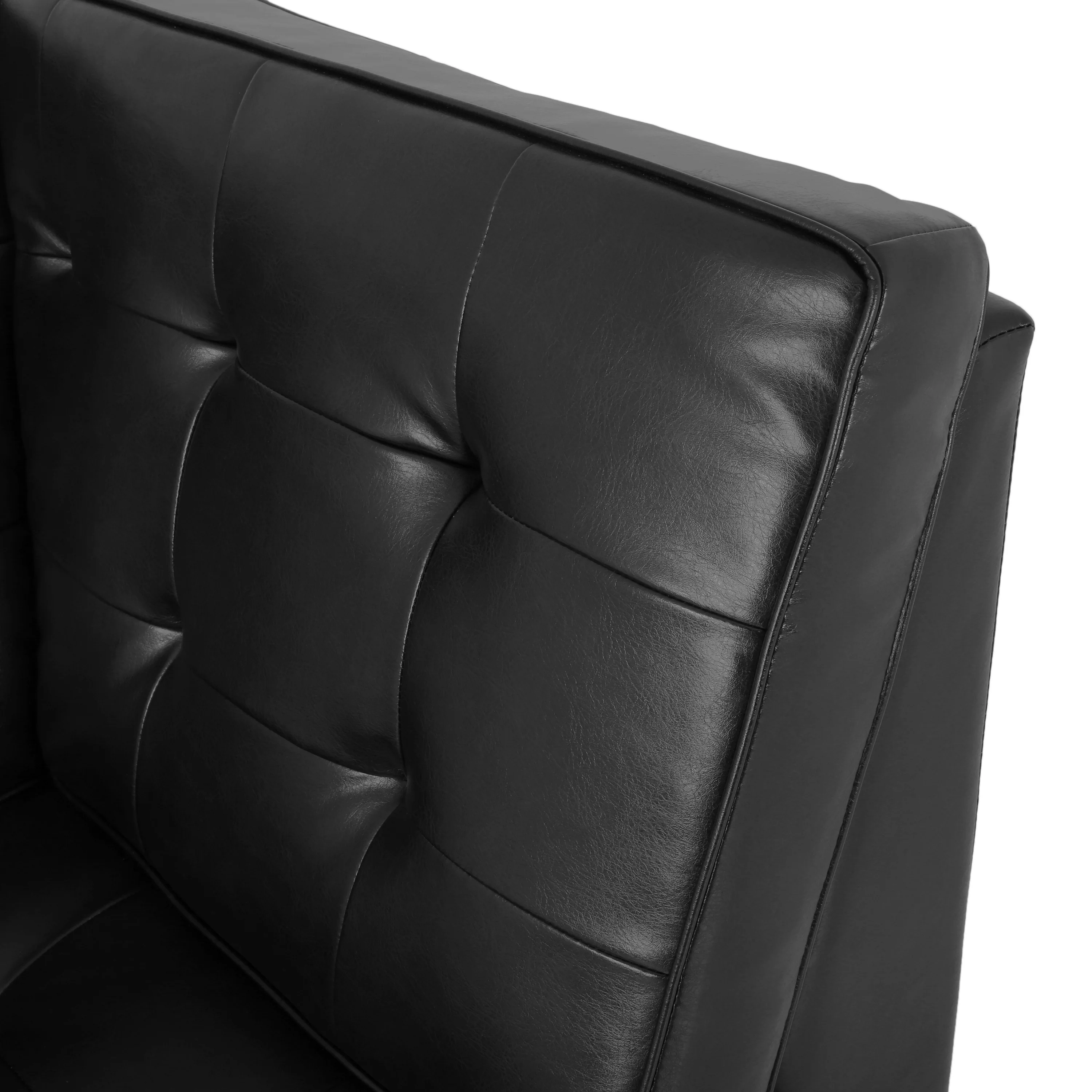 Goliath Contemporary Faux Leather Tufted 5 Seater Sectional Sofa Set - furnishings