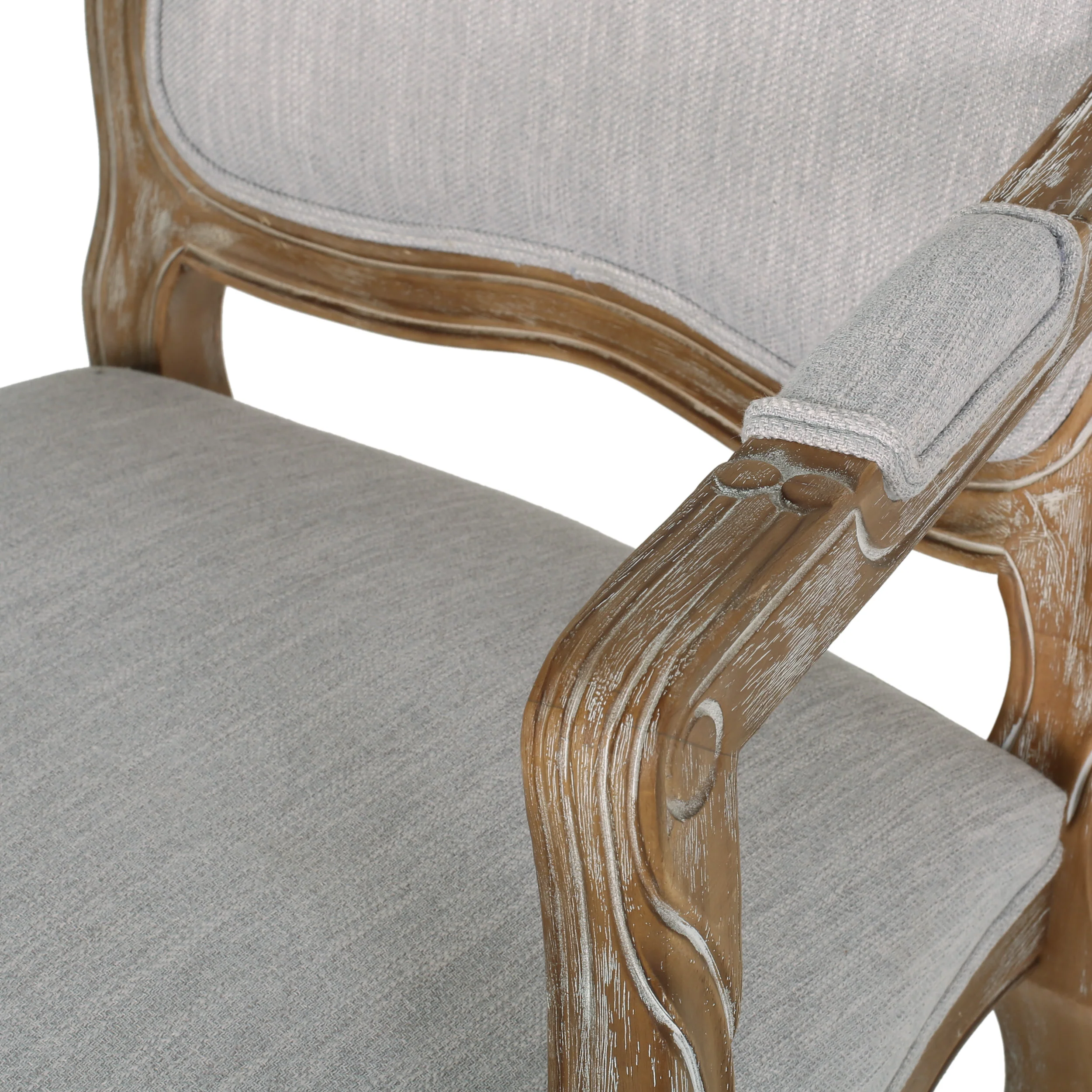 Stene French Country Wood Upholstered Dining Armchair - furnishings