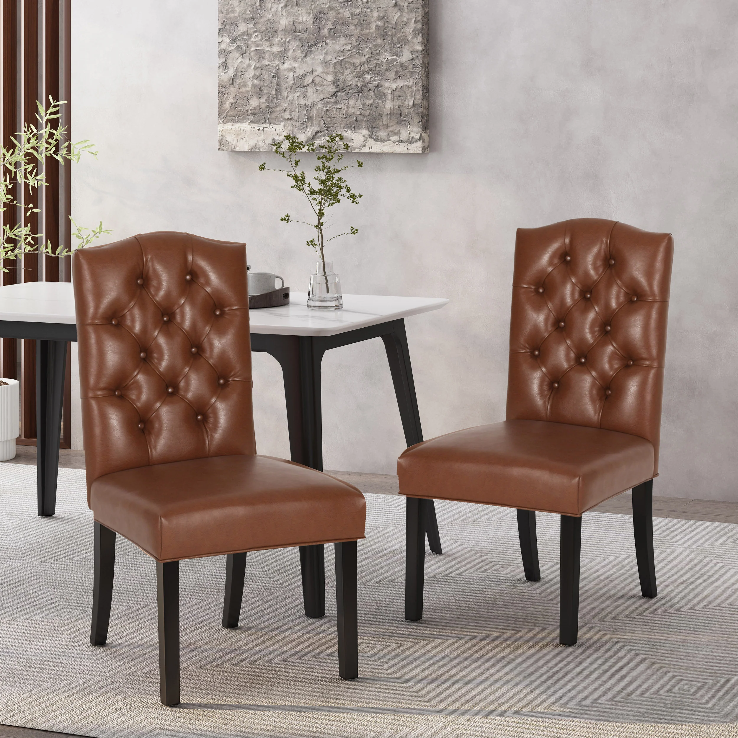 Winfough Contemporary Tufted Dining Chairs, Set of 2 - furnishings
