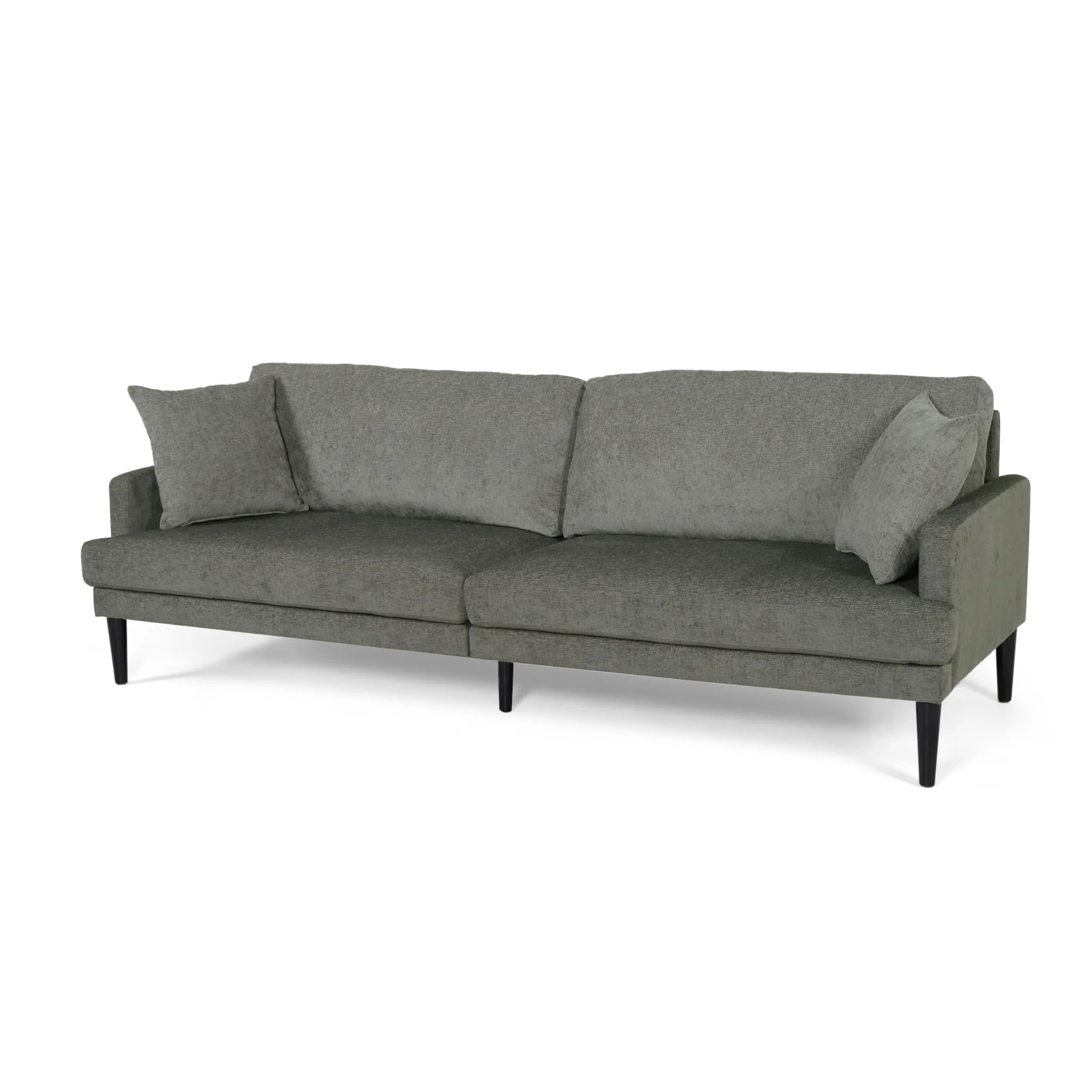 Adut Contemporary 3 Seater Fabric Sofa with Accent Pillows - furnishings