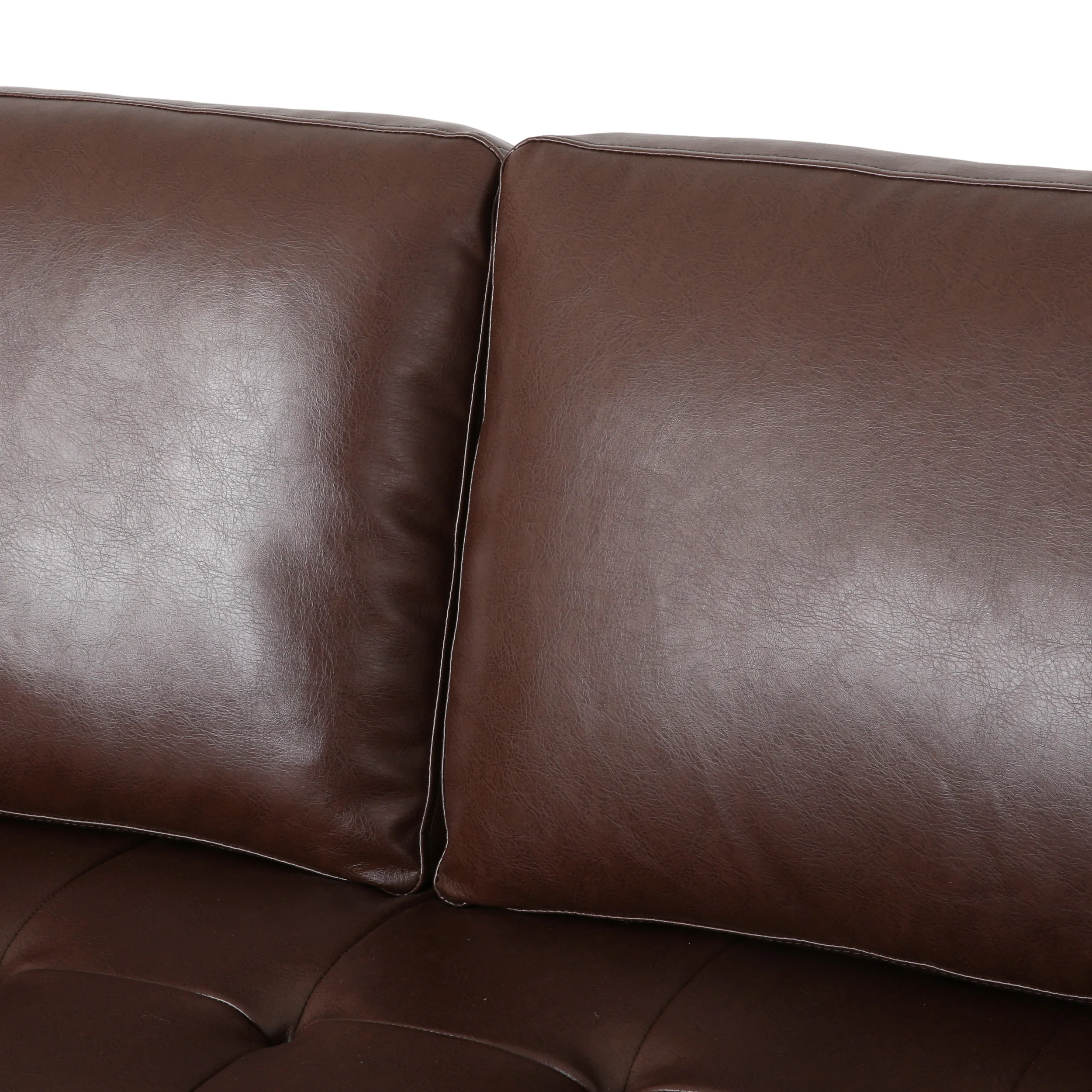 Hixon Contemporary Faux Leather Tufted 3 Piece Sofa and Club Chair Set - furnishings