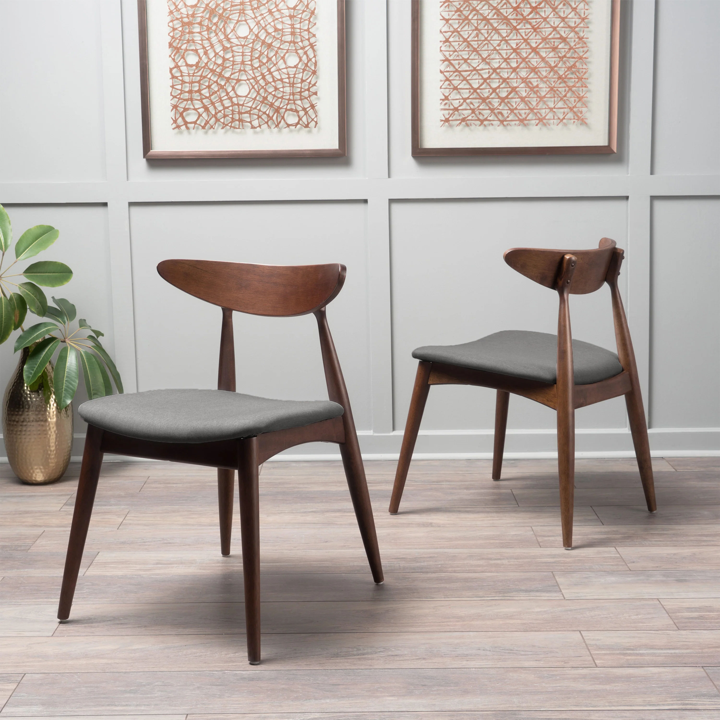Issaic Mid-Century Modern Design Wood Dining Chairs (Set of 2) - furnishings