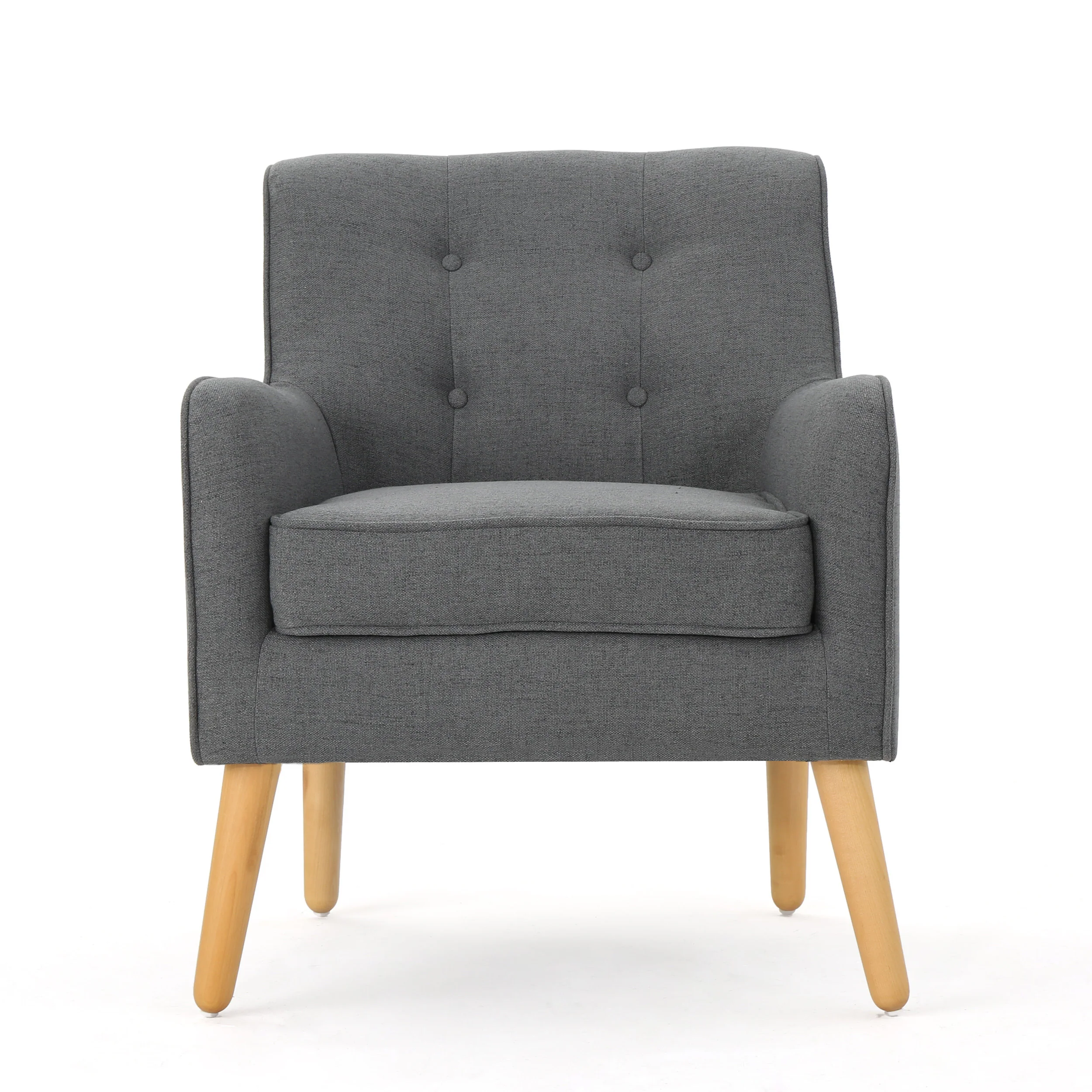 Fontinella Mid Century Tufted Back Fabric Arm Chair - furnishings