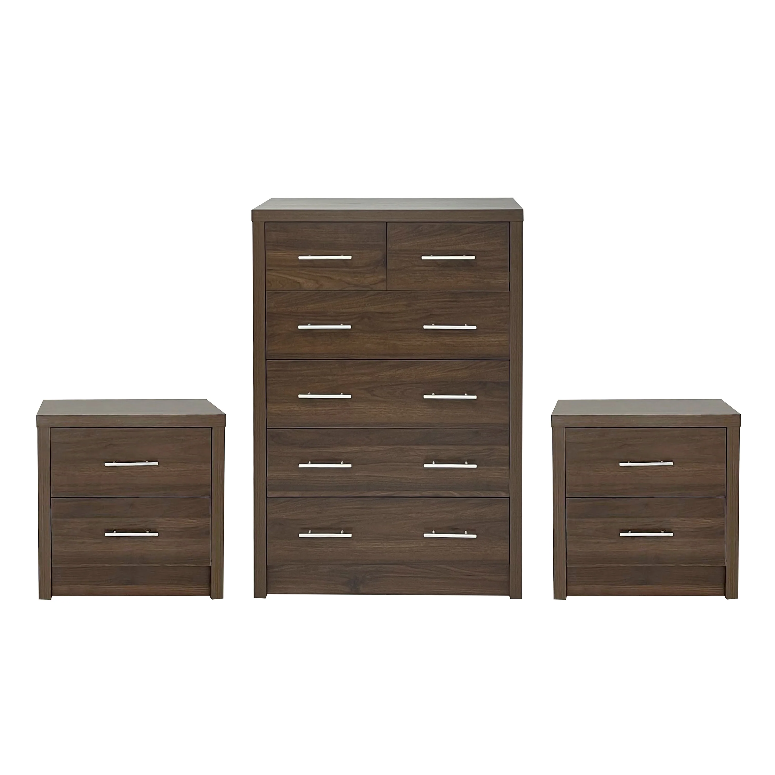 Marlette Modern 3 Piece 6 Drawer Dresser and Nightstand Bedroom Set - furnishings