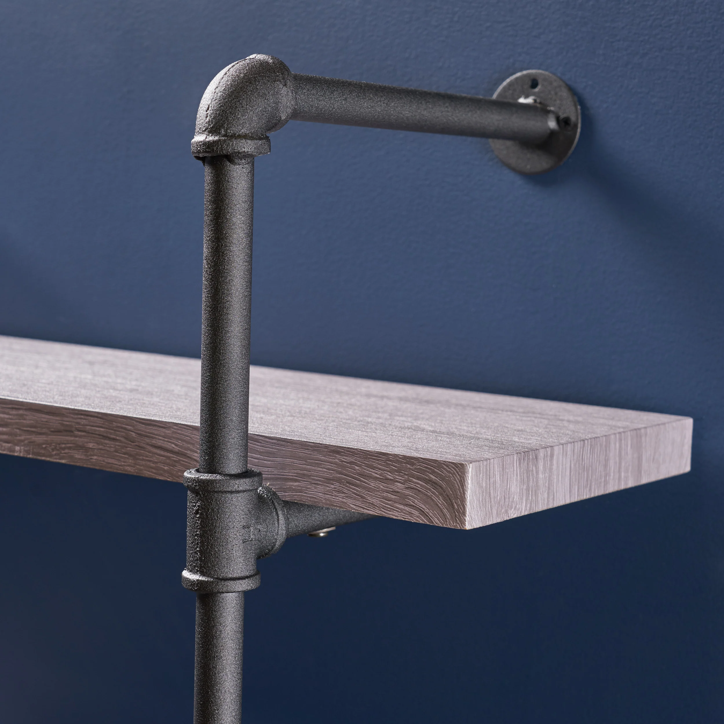 Amya Industrial Pipe Design 3-Tier Wall Mount Floating Shelf - furnishings