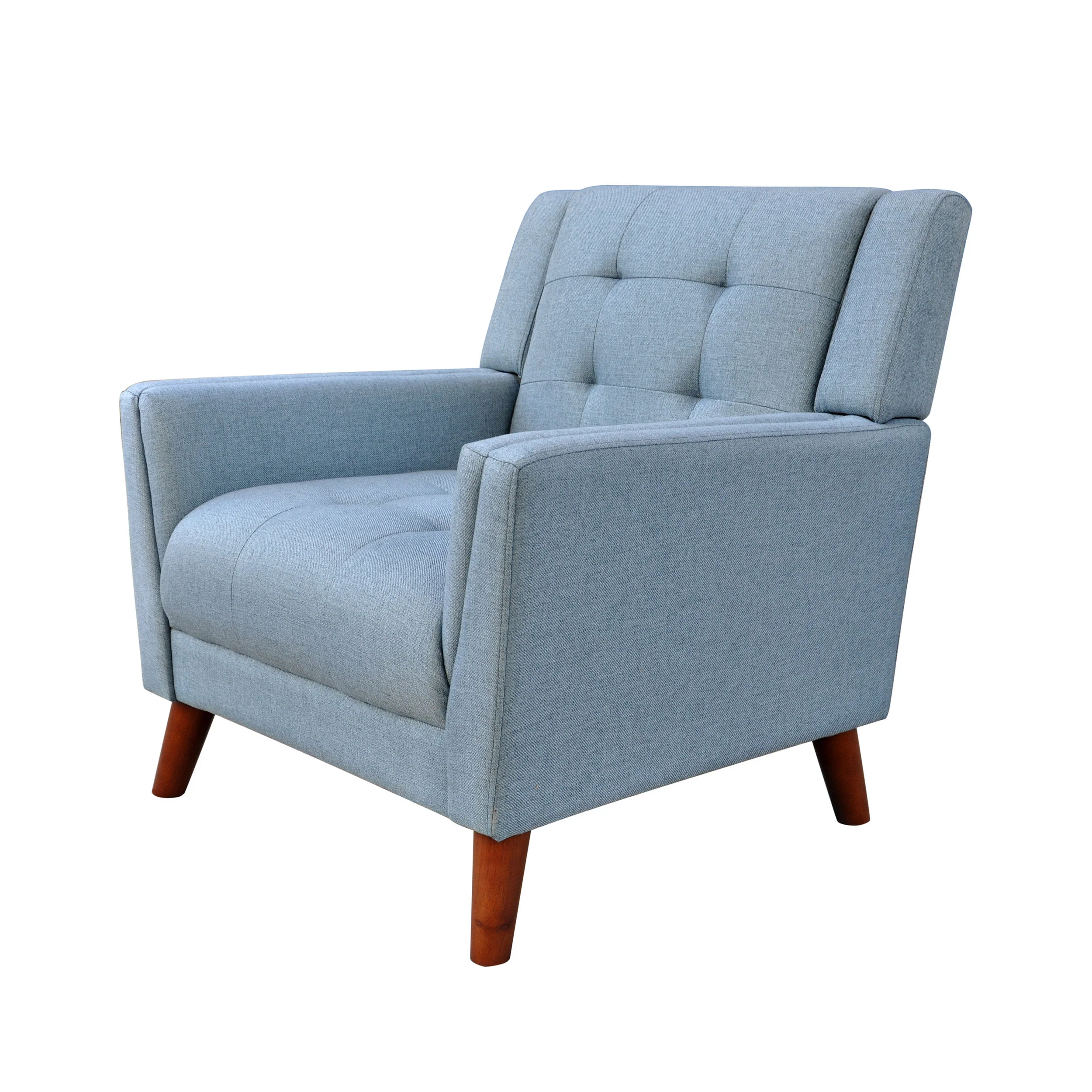 Evelyn Mid Century Modern 3-Piece Chairs & Loveseat Fabric Living Room Set - furnishings
