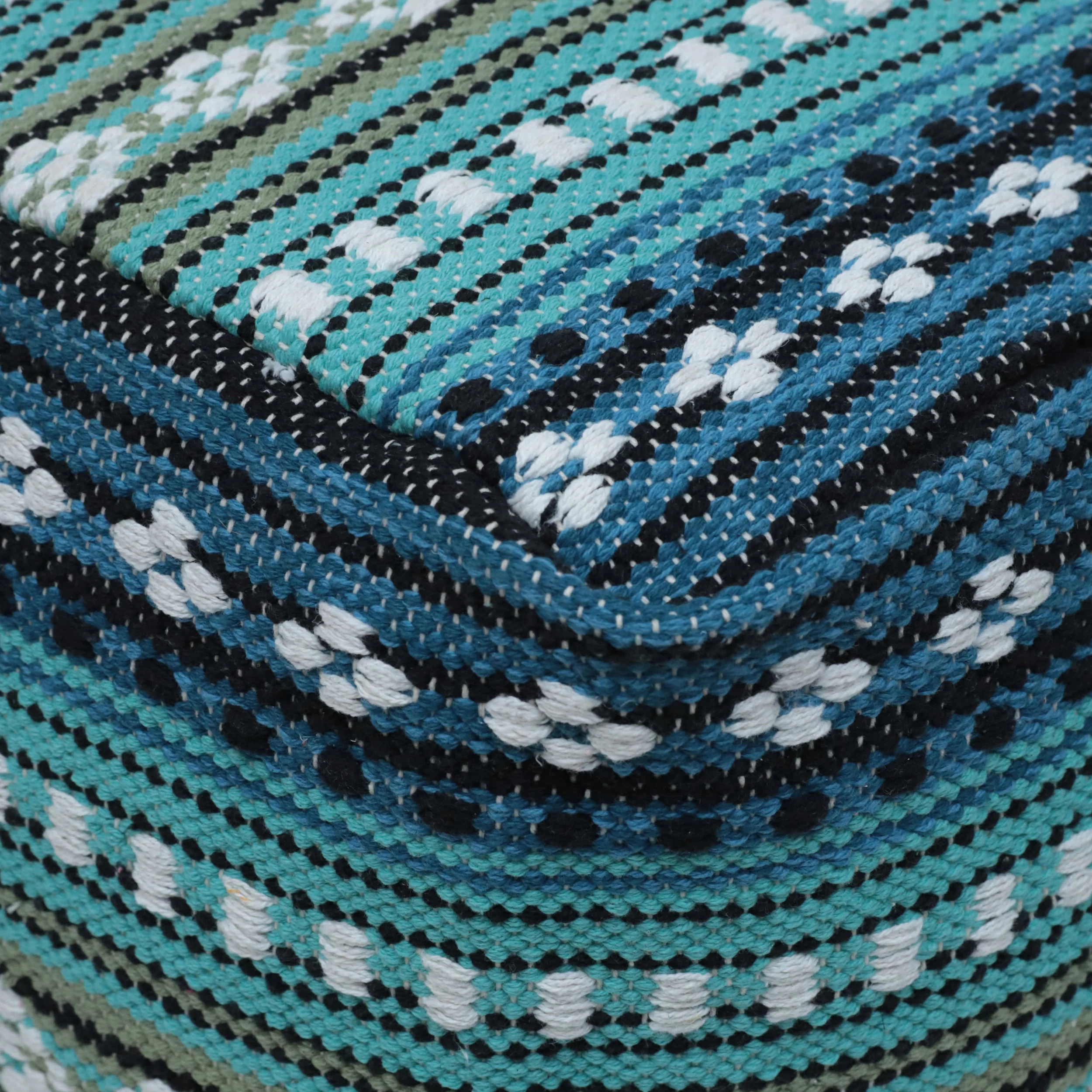 Hilliard Boho Handcrafted Peruvian Print Cube Pouf - furnishings