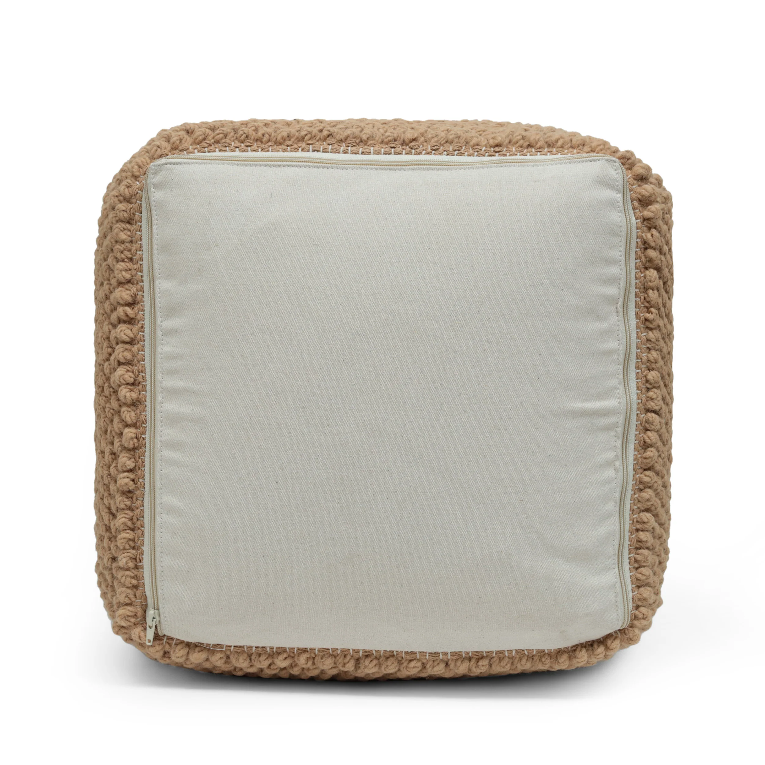 Devries Boho Handcrafted Tufted Fabric Cube Pouf - furnishings