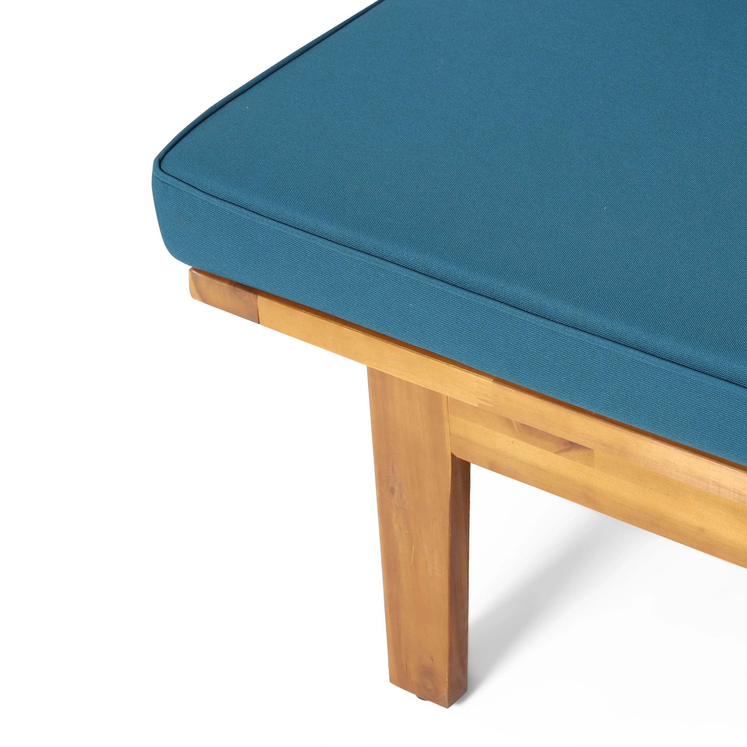 Riebe Outdoor Acacia Wood Convertible Daybed with Cushion - furnishings