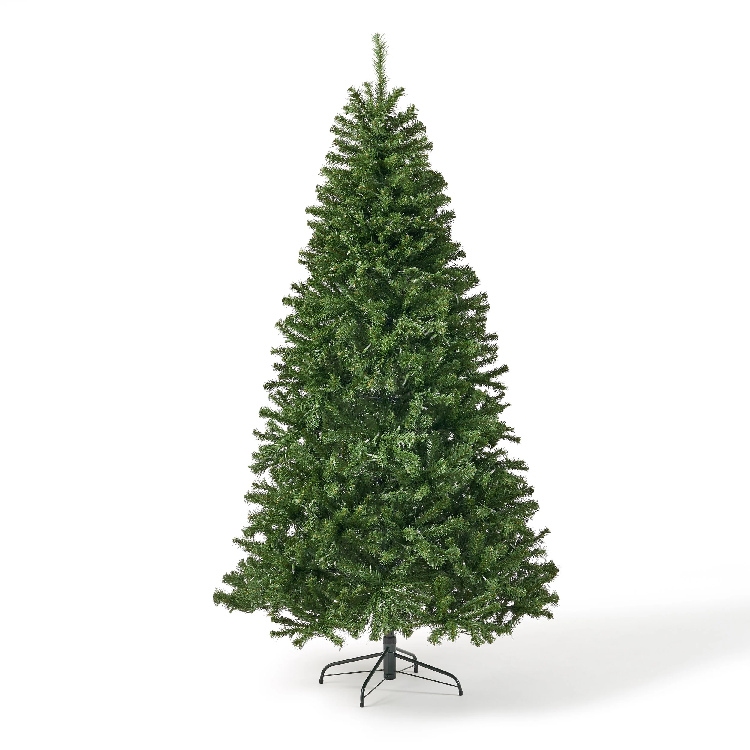 7-foot Noble Fir Pre-Lit Clear LED Hinged Artificial Christmas Tree - furnishings