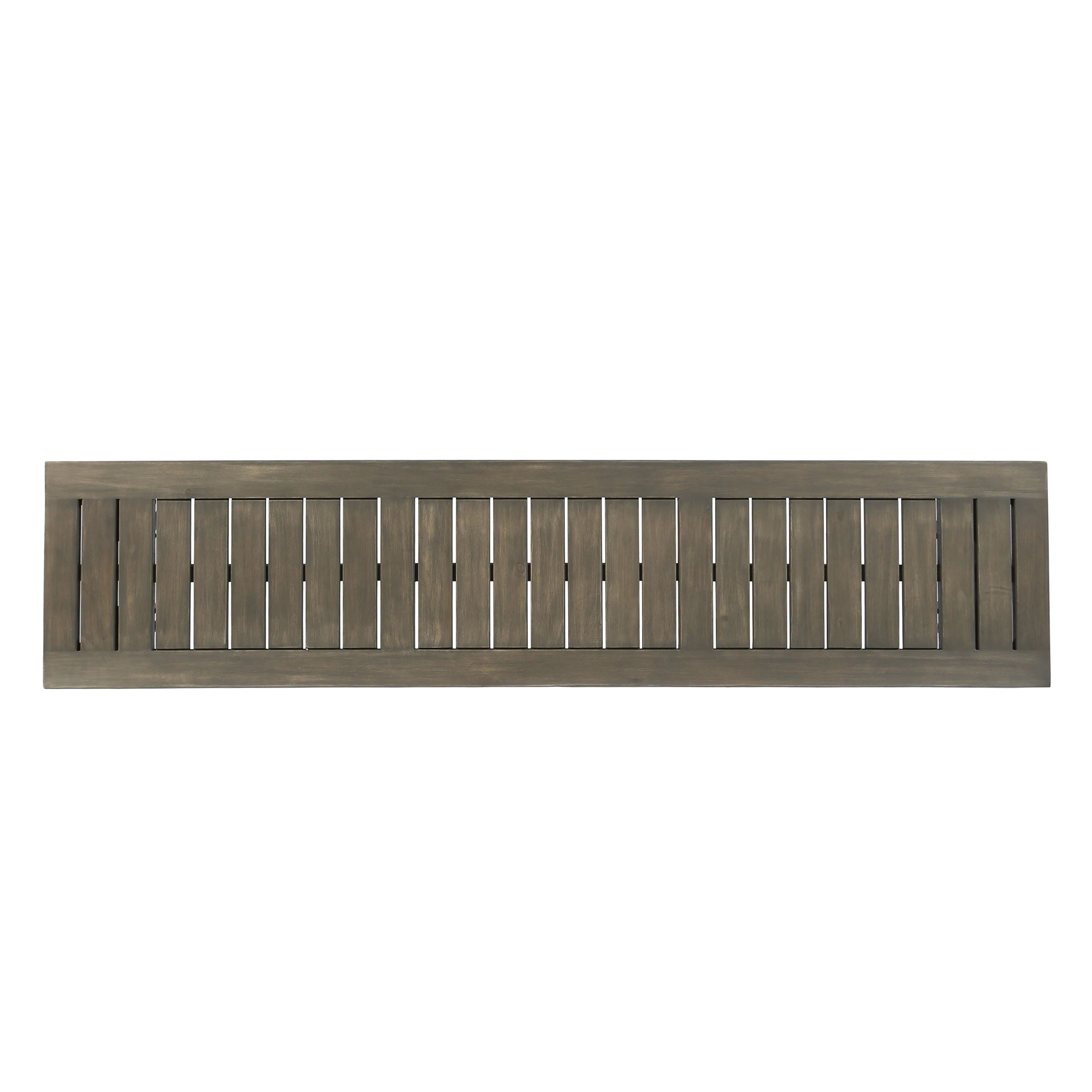 Abbet Outdoor Farmhouse Slat-Top Acacia Wood Bench w/ Metal Hairpin Legs - furnishings