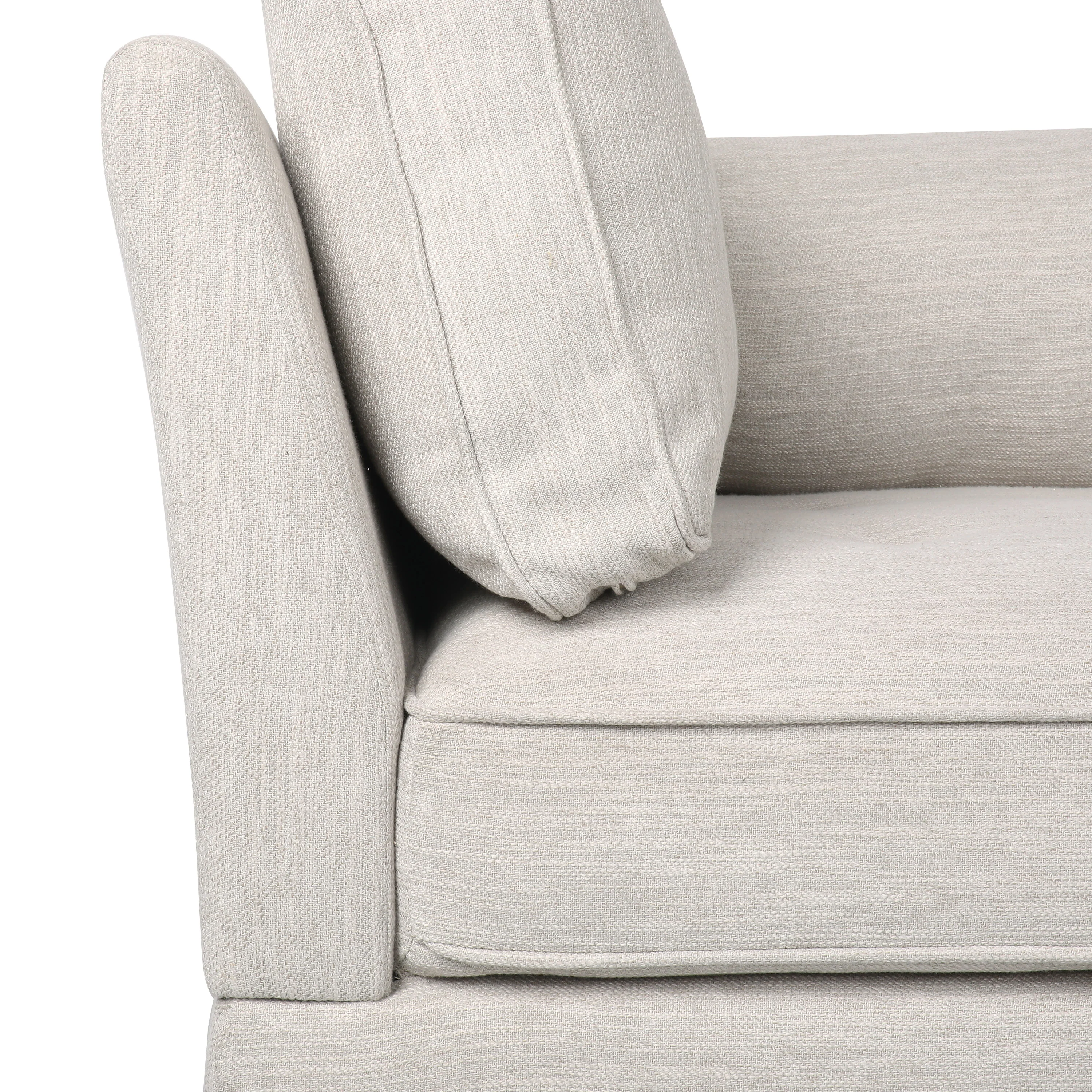 Neel Contemporary Fabric Tufted Chaise Lounge with Bolster Pillow - furnishings