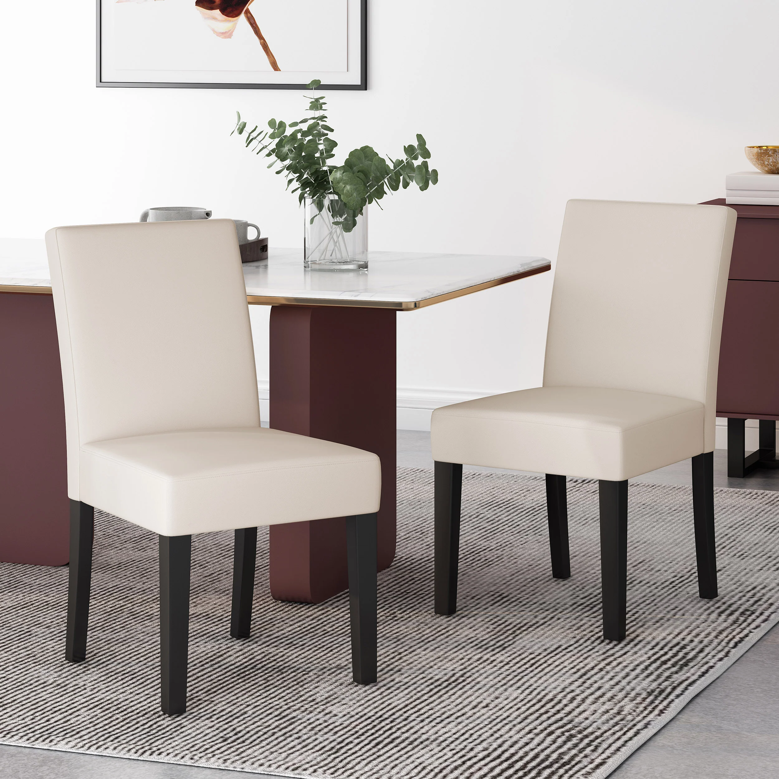 Pocatello Kuna Contemporary Upholstered Dining Chair, Set of 2 - furnishings