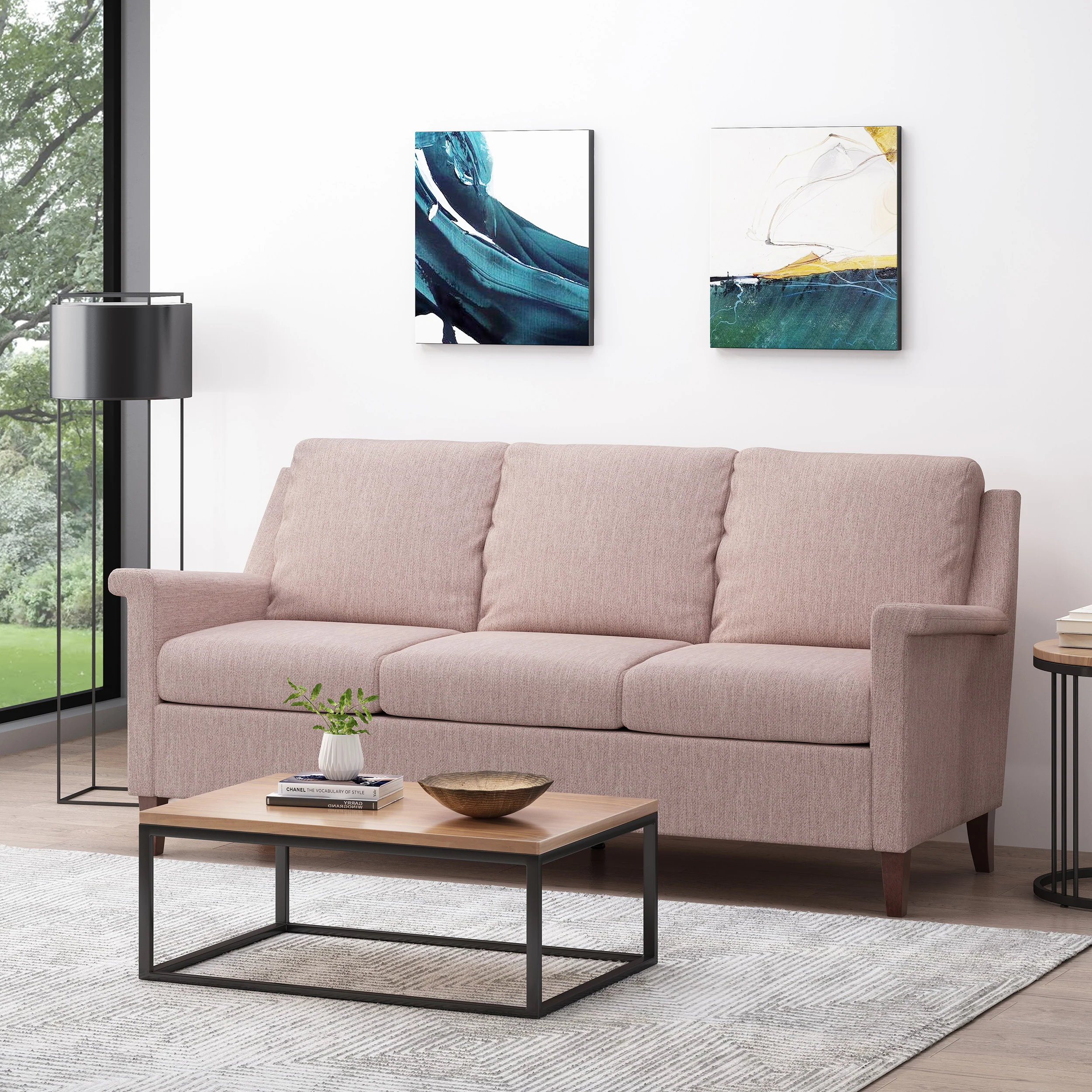 Franz Contemporary 3 Seater Fabric Sofa - furnishings