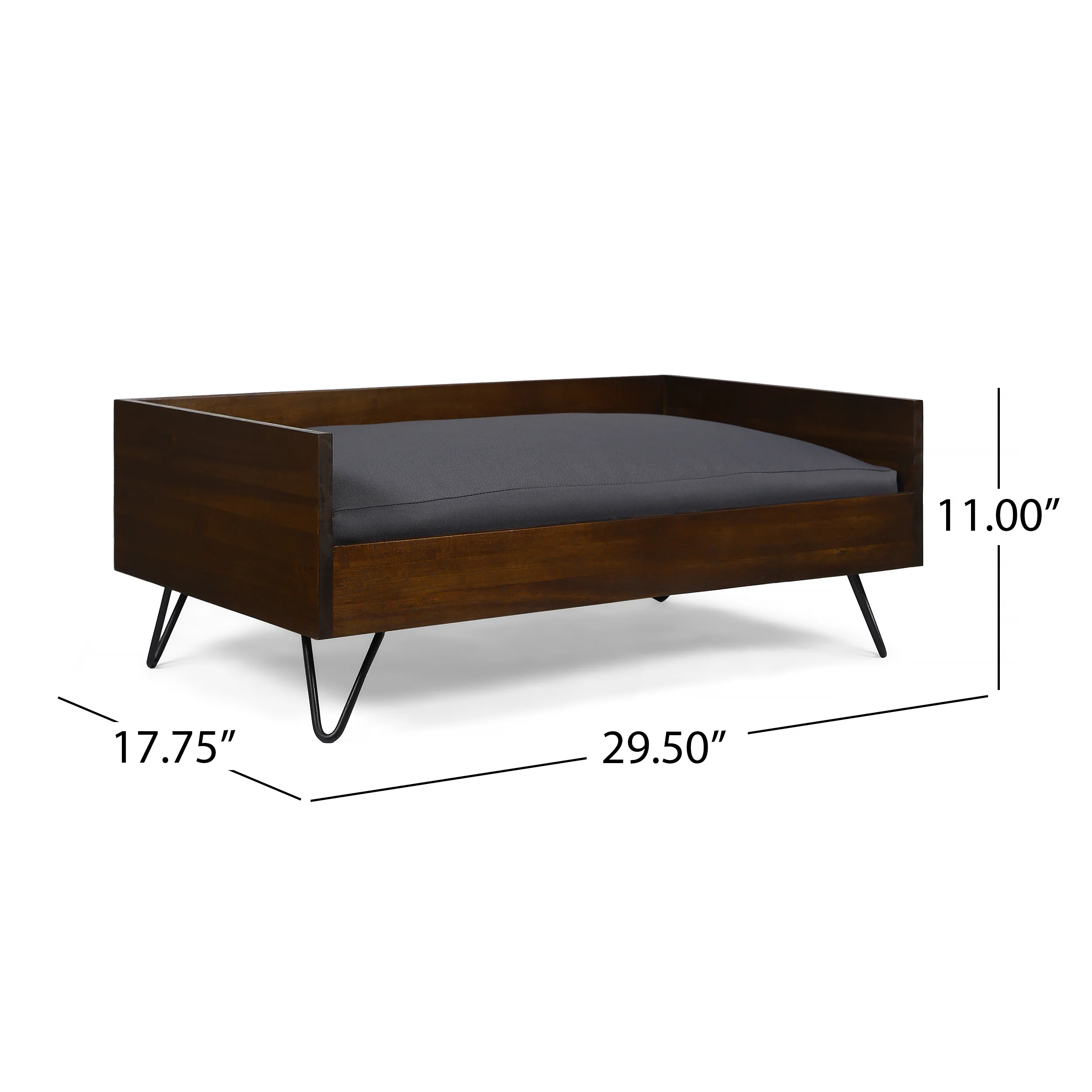 Ophelia Mid-Century Modern Cushioned Wood Frame Dog Bed - furnishings