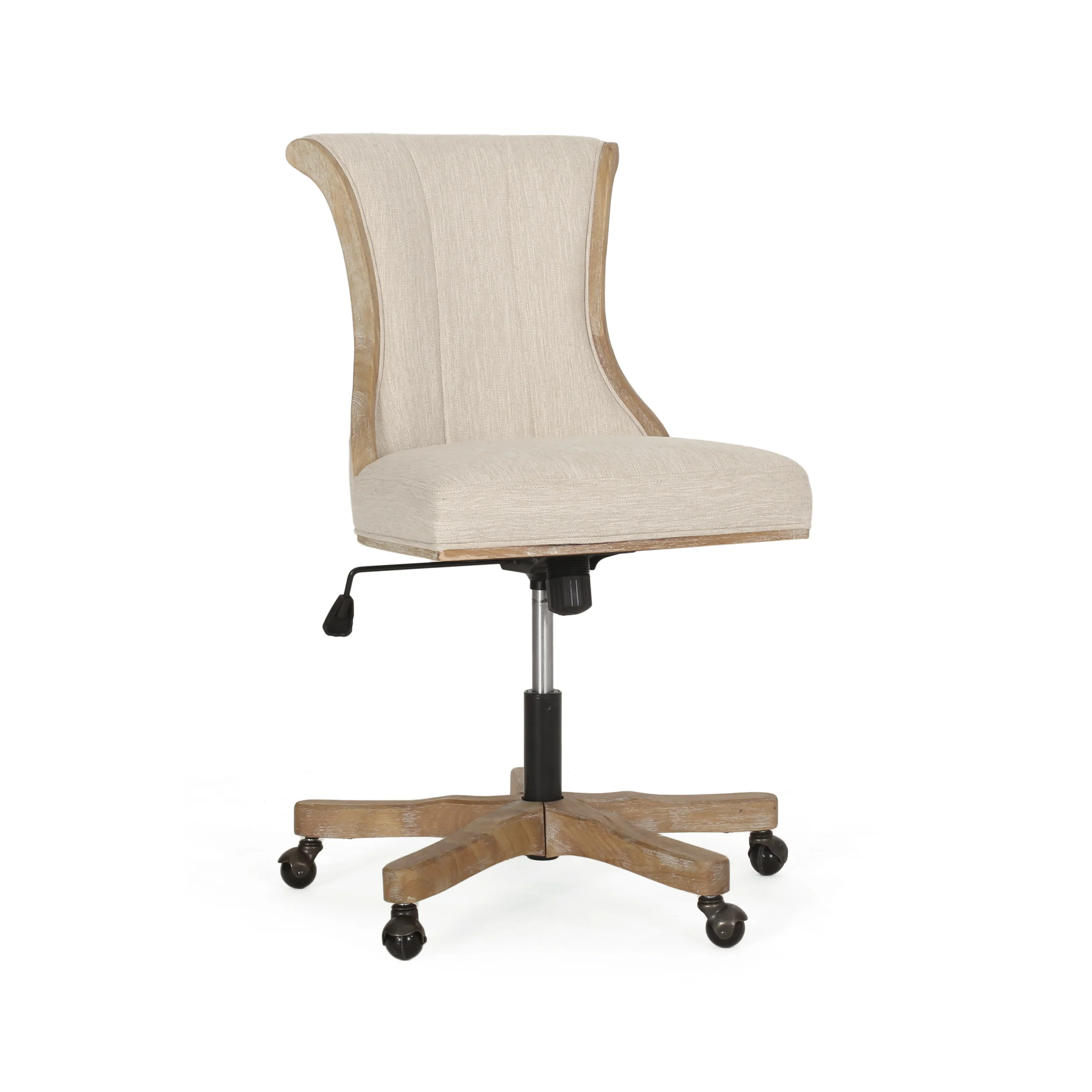 Andrea Contemporary Upholstered Roll Back Swivel Office Chair - furnishings