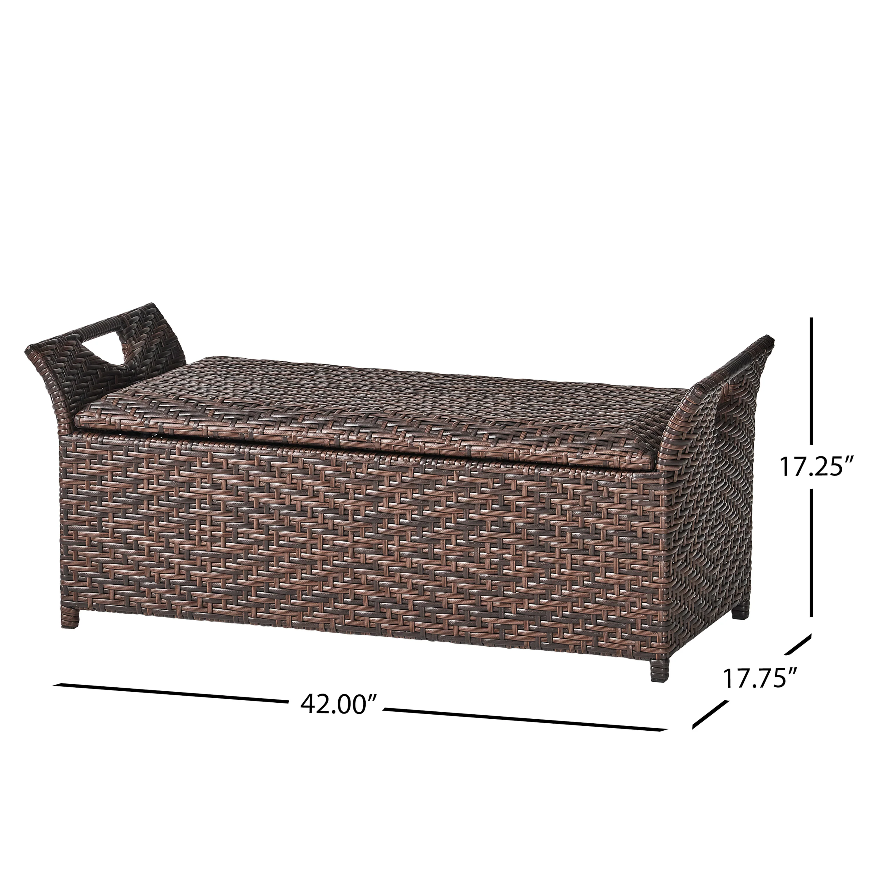 Izidora Outdoor Brown Wicker Storage Ottoman - furnbro