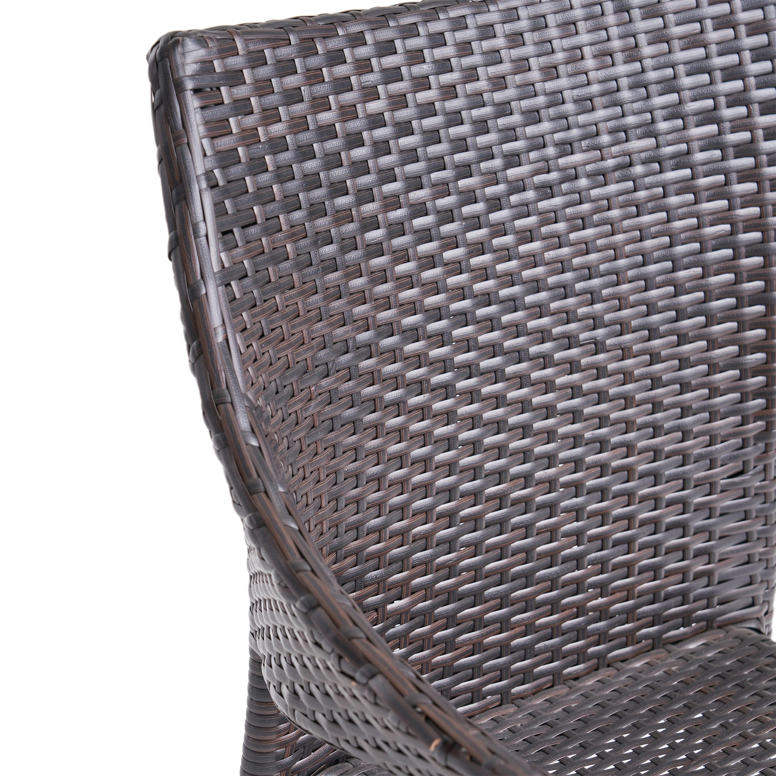 Emmalynn Outdoor Wood and Wicker 8 Seater Dining Set - furnishings