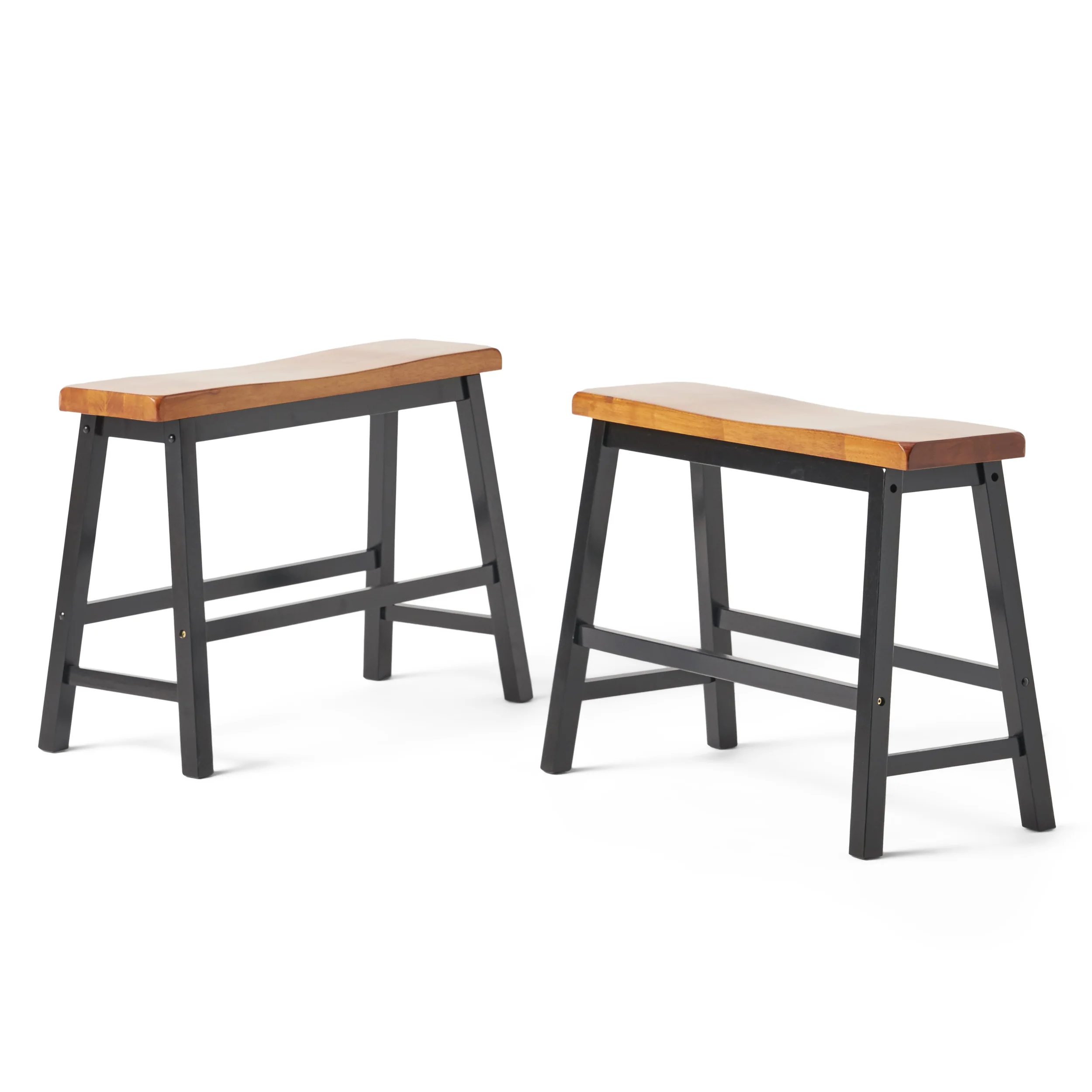 Toluca Saddle Wood 24-Inch Counter Dining Bench (Set of 2) - furnishings