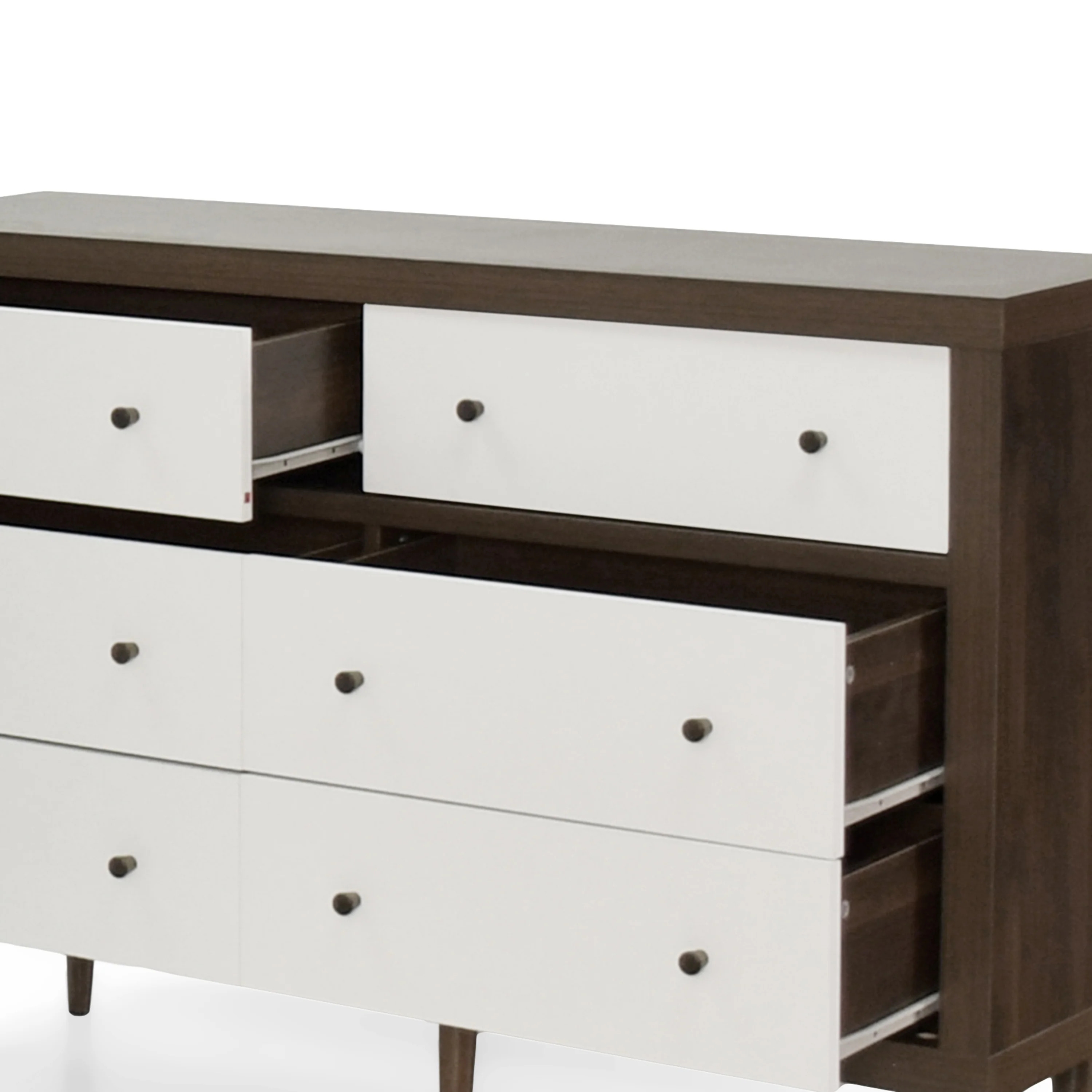 Farhart Mid Century Modern 2 Piece Double Dresser and 4 Drawer Dresser Bedroom Set - furnishings