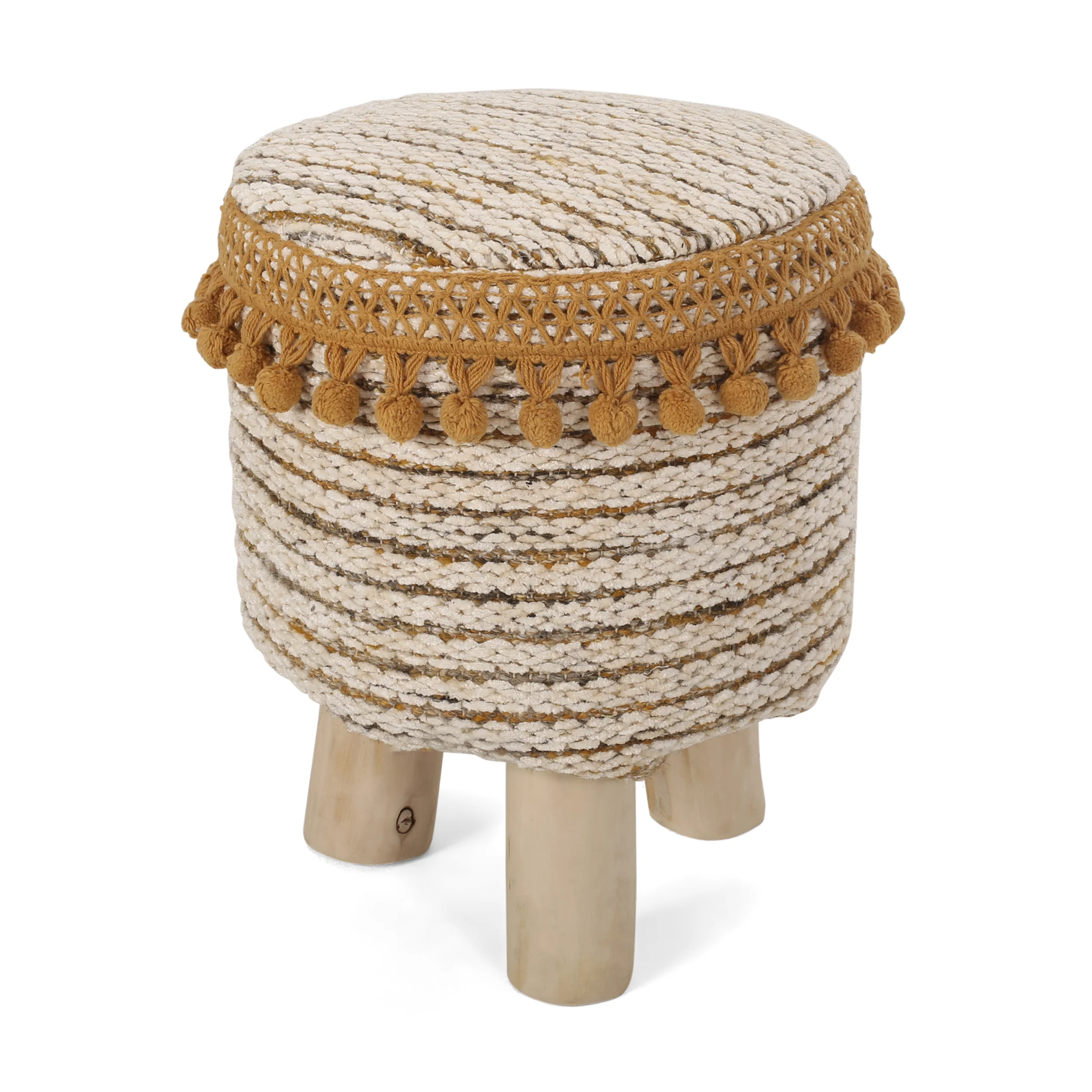 Roemello Handcrafted Boho Fabric Stool - furnishings
