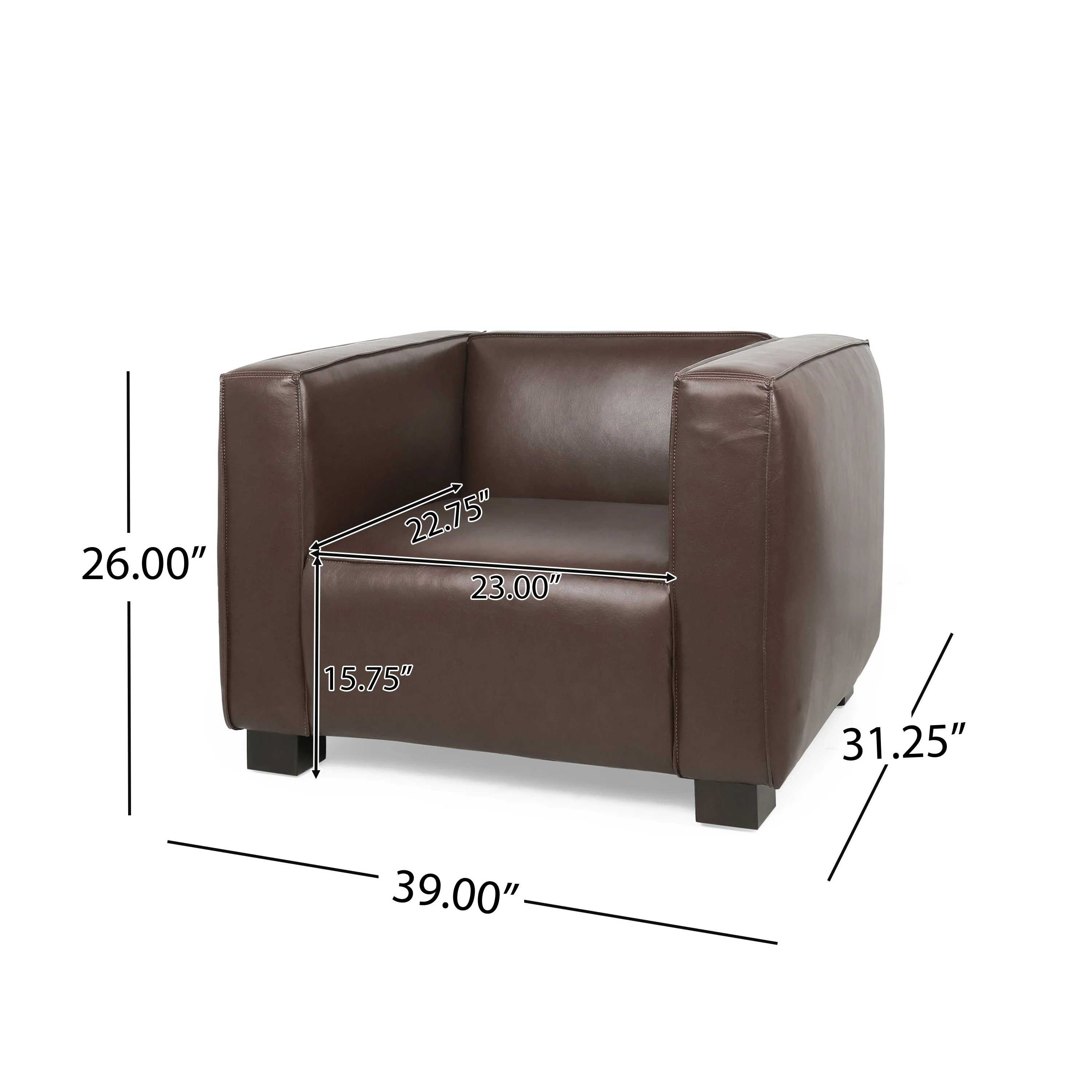 Minkler Contemporary Faux Leather 3 Piece Living Room Sofa Set - furnishings