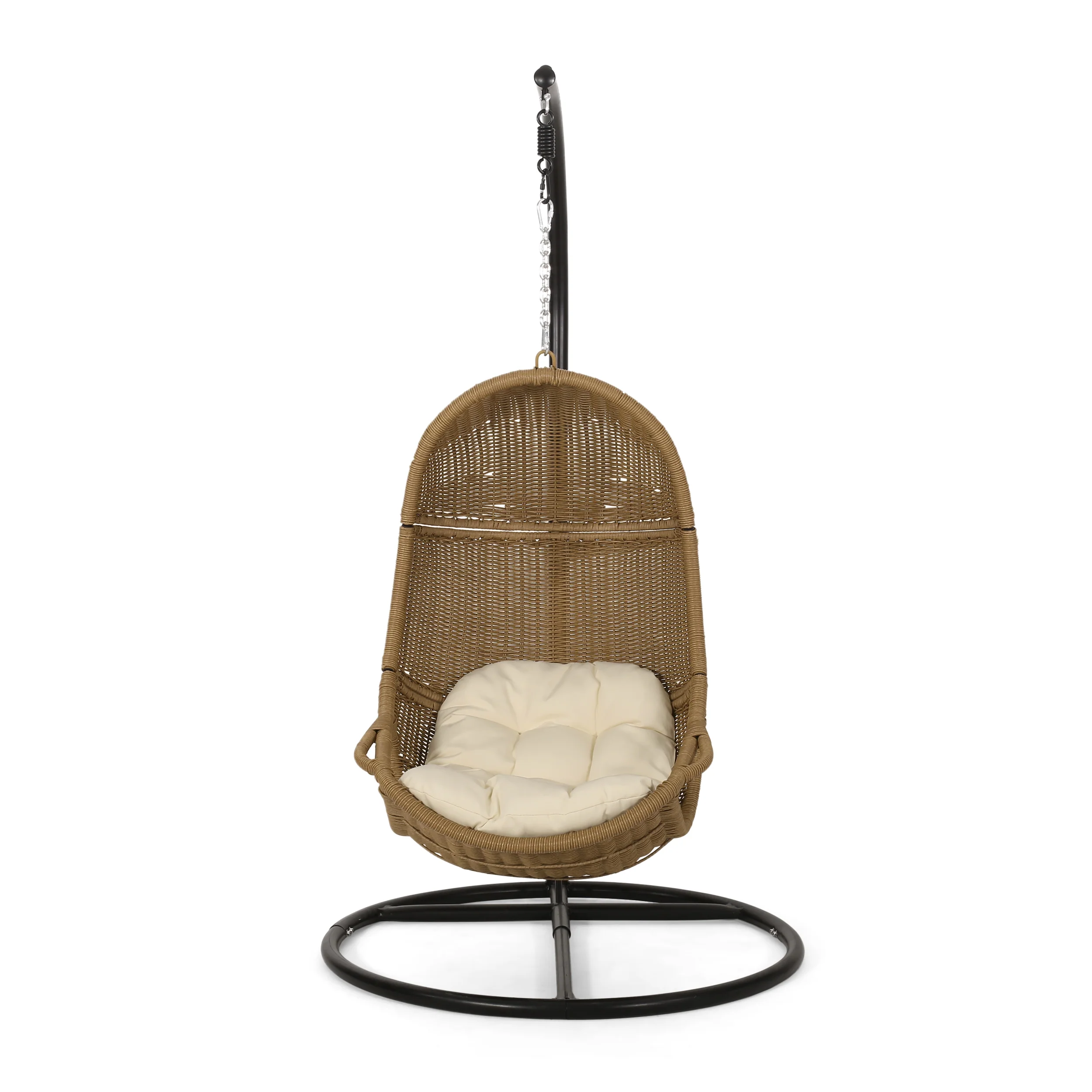 Yukon Outdoor Wicker Hanging Nest Chair with Stand - furnishings