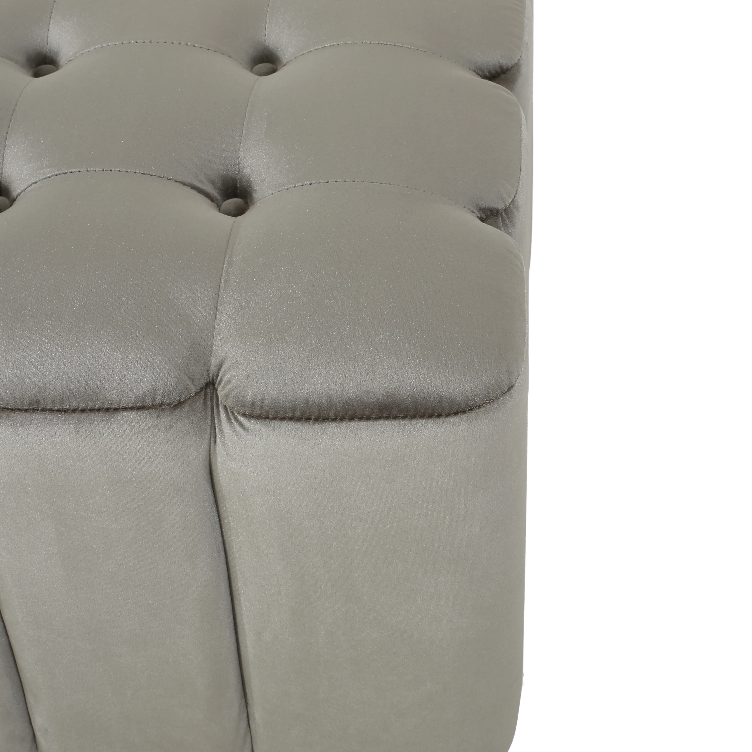 Fairfax Modern Glam Velvet Tufted Ottoman - furnishings