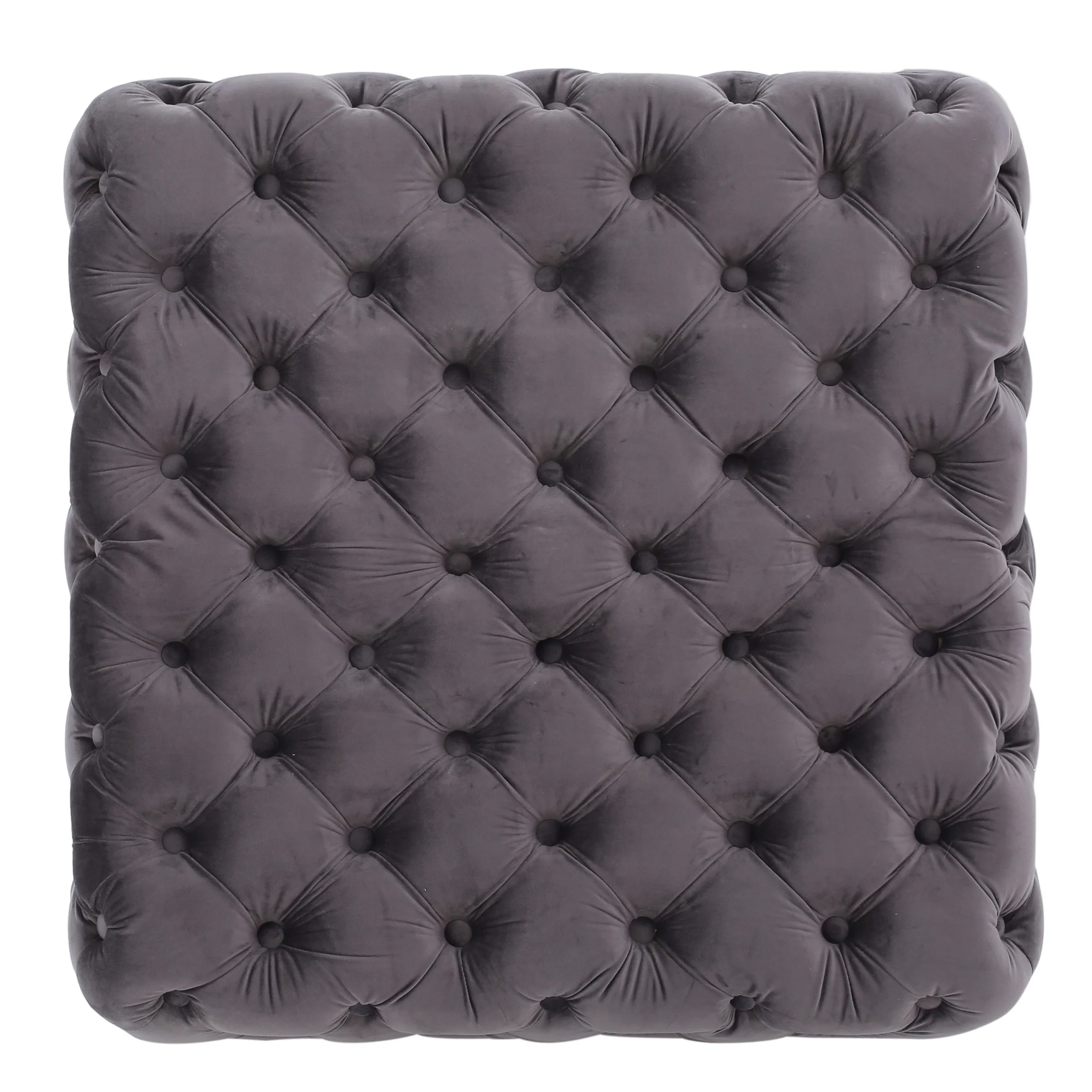 Provence Tufted New Velvet Fabric Ottoman Pouf - furnishings