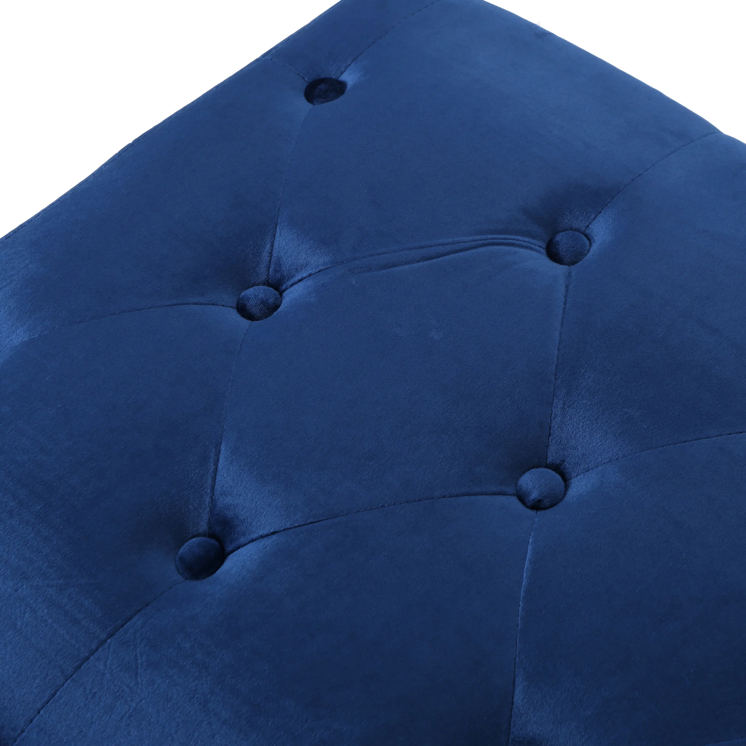 Kalani Modern Glam Button Tufted Diamond Stitch Velvet Ottoman With Tapered Legs - furnishings