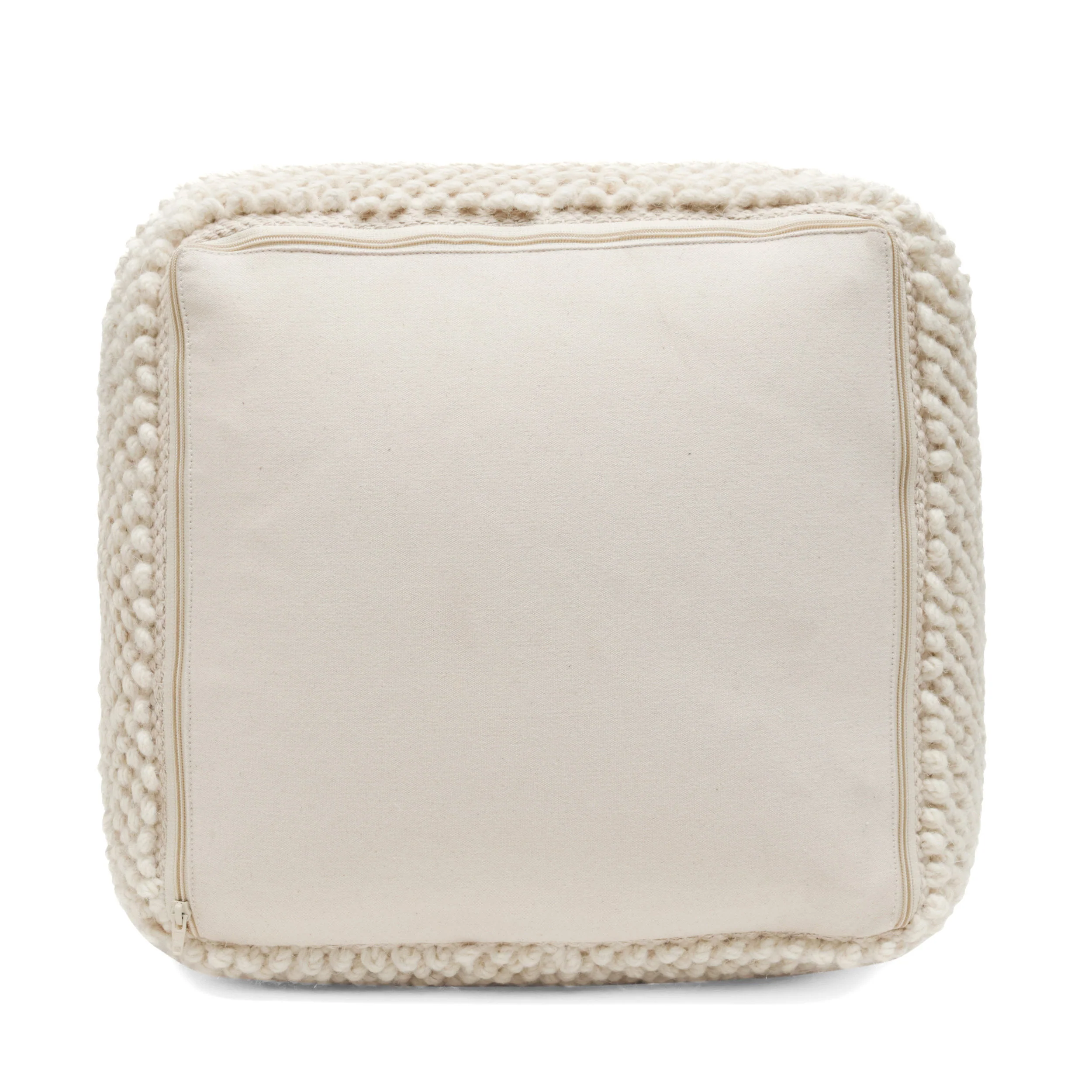 Devries Boho Handcrafted Tufted Fabric Cube Pouf - furnishings