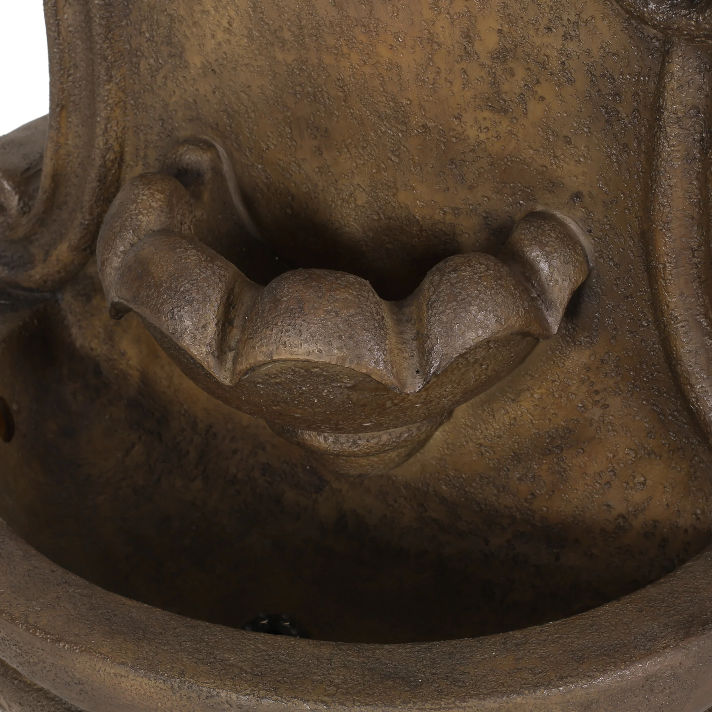 Devore Outdoor 2-Tier Single Spout Fountain, Light Brown - furnishings