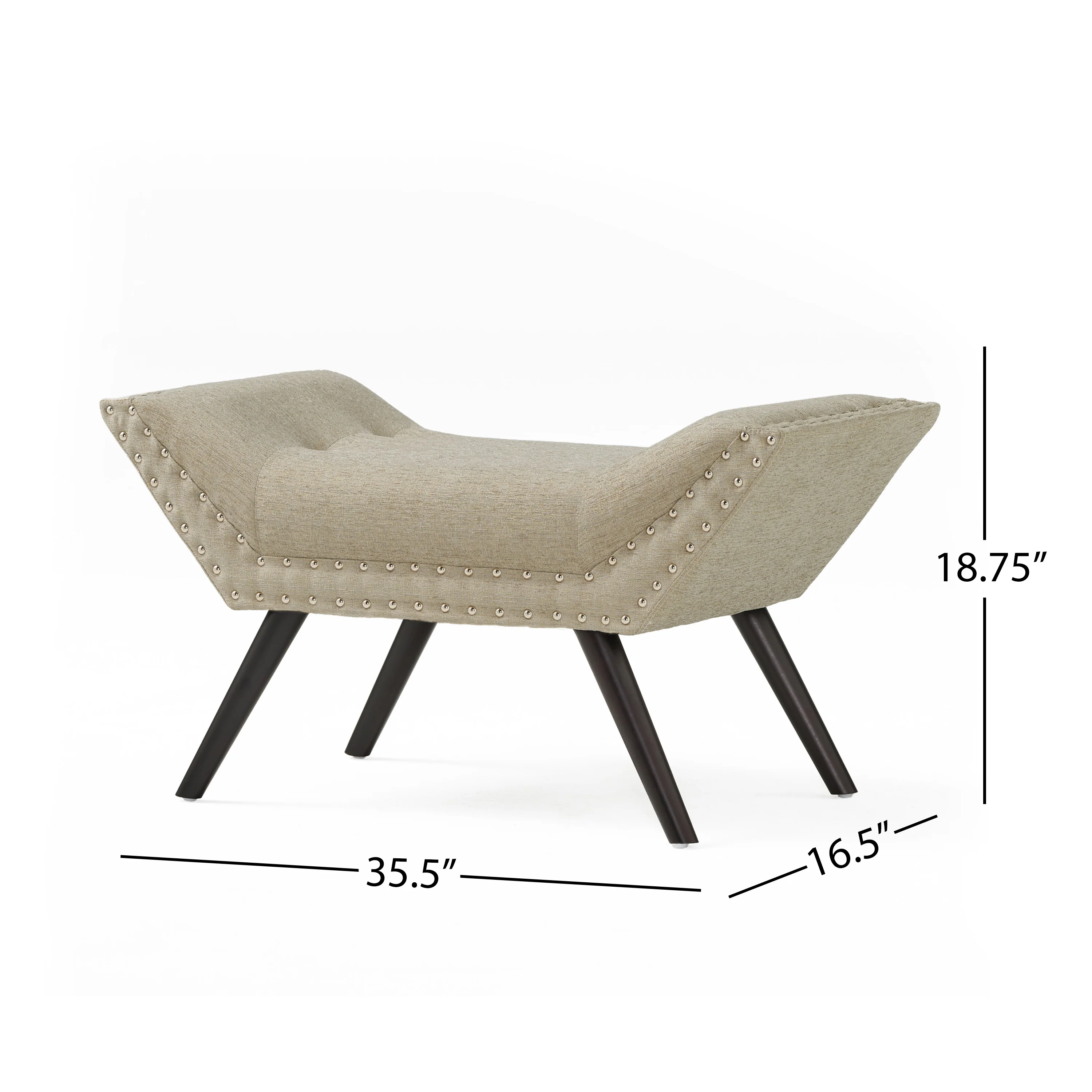 Daniel Tufted Fabric Ottoman Footstool - furnishings