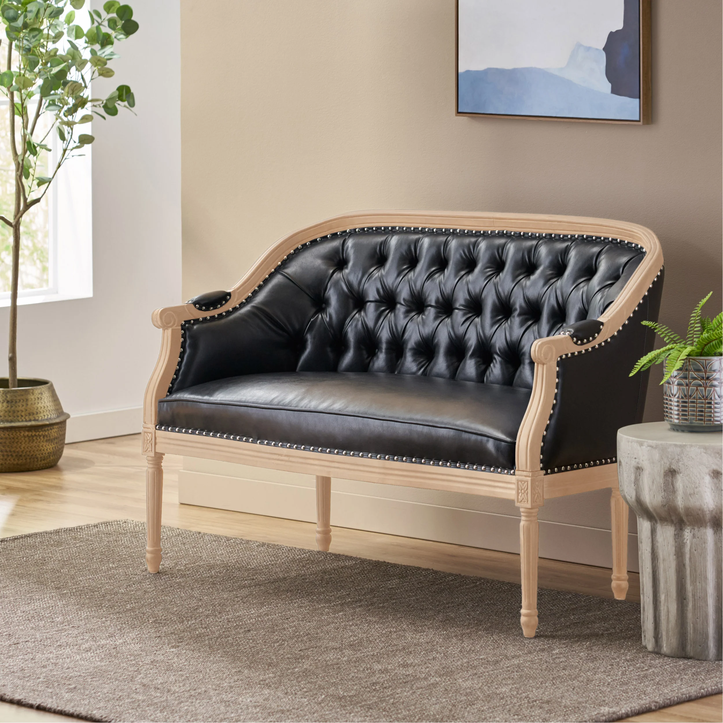 Megan Traditional Tufted Upholstered Loveseat - furnishings