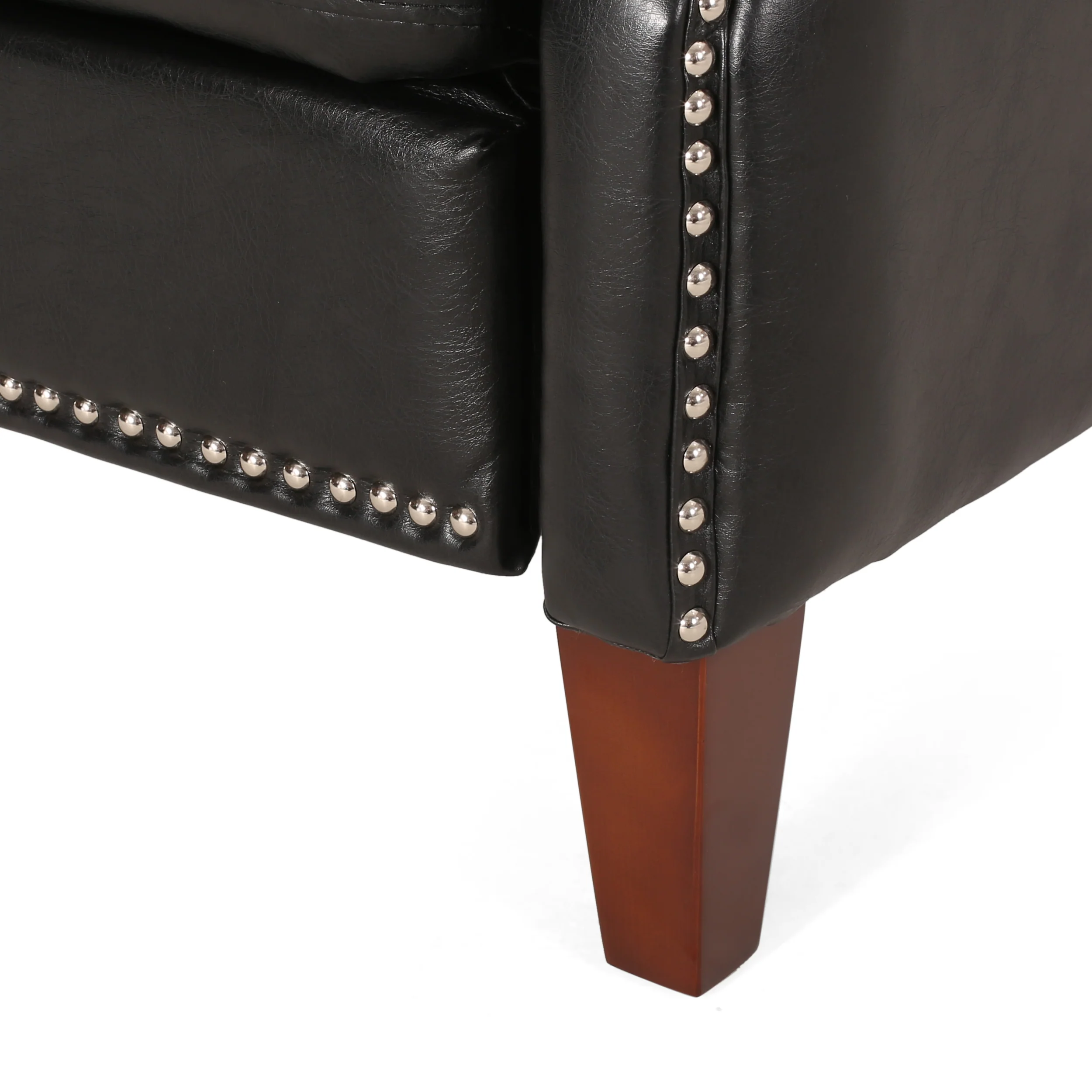 Breu Contemporary Upholstered Pushback Recliner with Nailhead Trim - furnishings