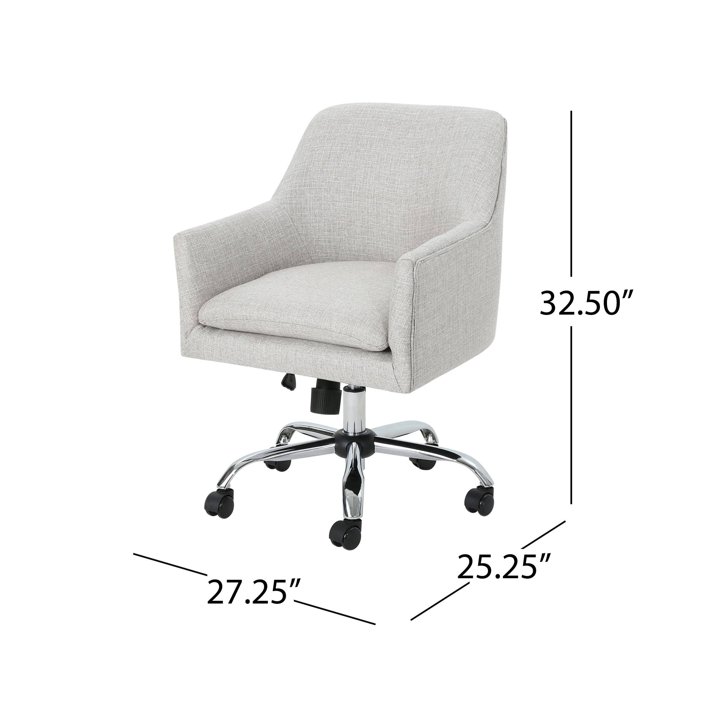 Morgan Mid Century Modern Fabric Home Office Chair with Chrome Base - furnishings