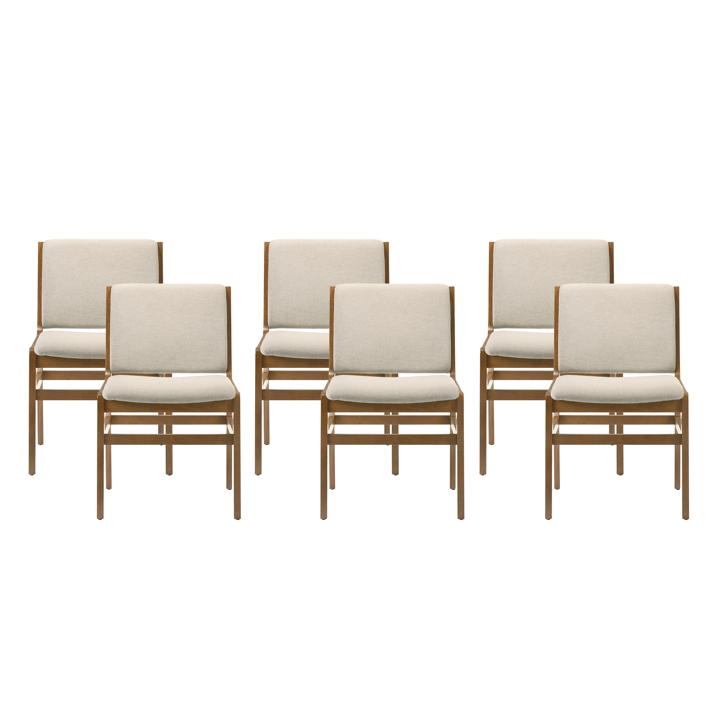 Galtin Contemporary Fabric Upholstered Wood Dining Chairs, Set of 6 - furnishings