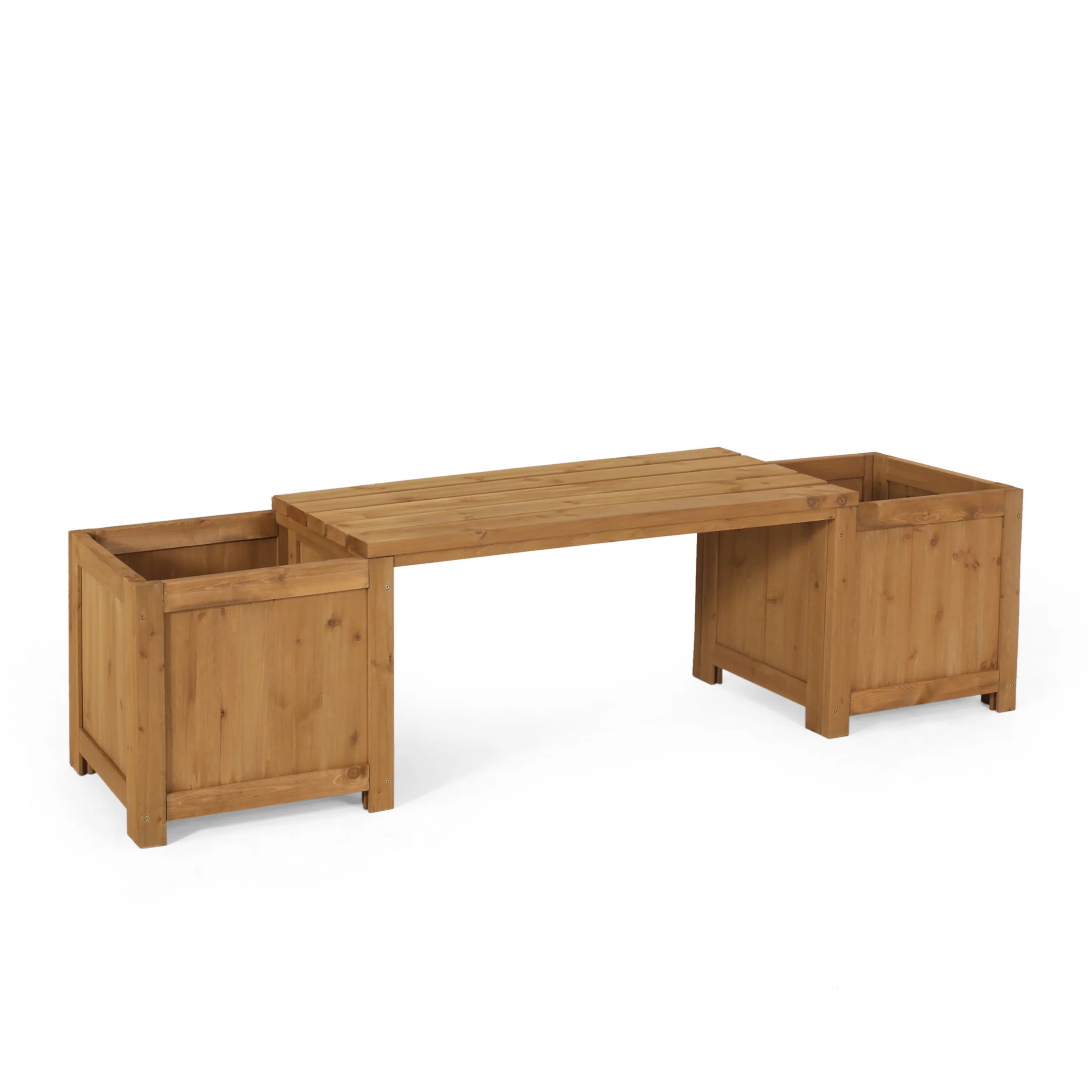 Skyline Outdoor Pine Wood Planter Bench - furnishings