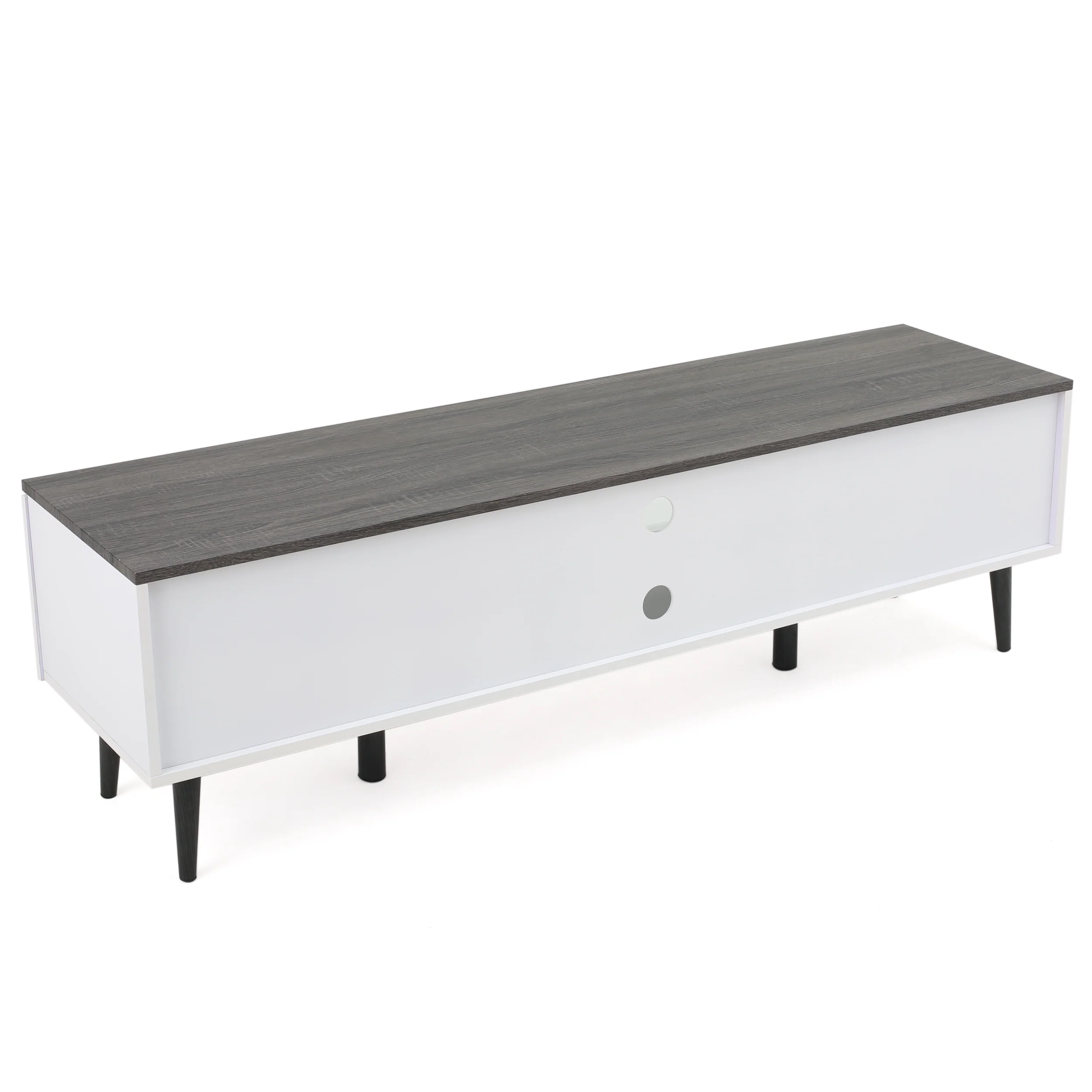 Ringsted Mid Century Modern 2 Cabinets & Glass Shelf TV Stand - furnishings