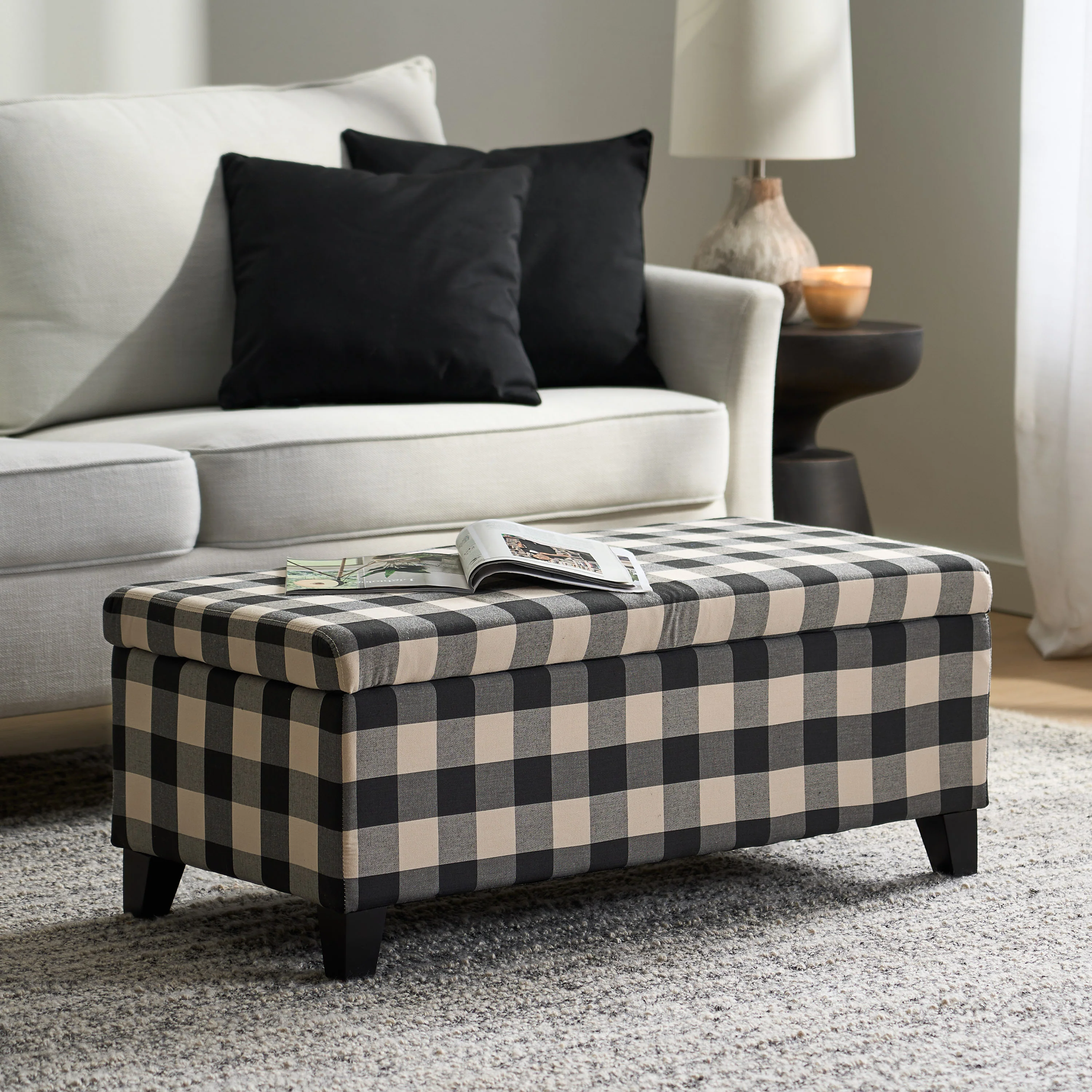 Brianna Rectangle Fabric Storage Ottoman Bench - furnishings