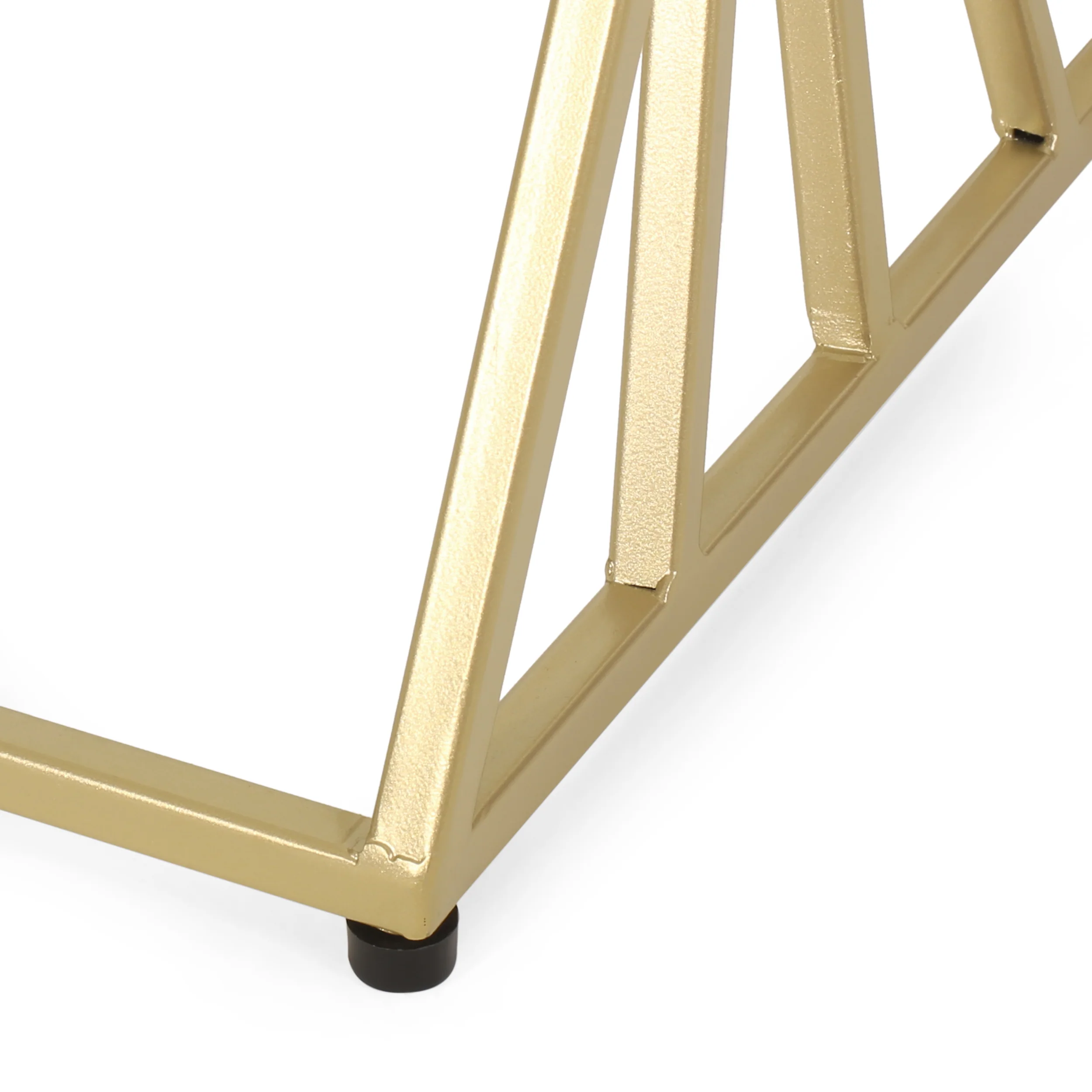 Raintree Modern Glam Glass Top End Table, Champagne Gold - furnishings