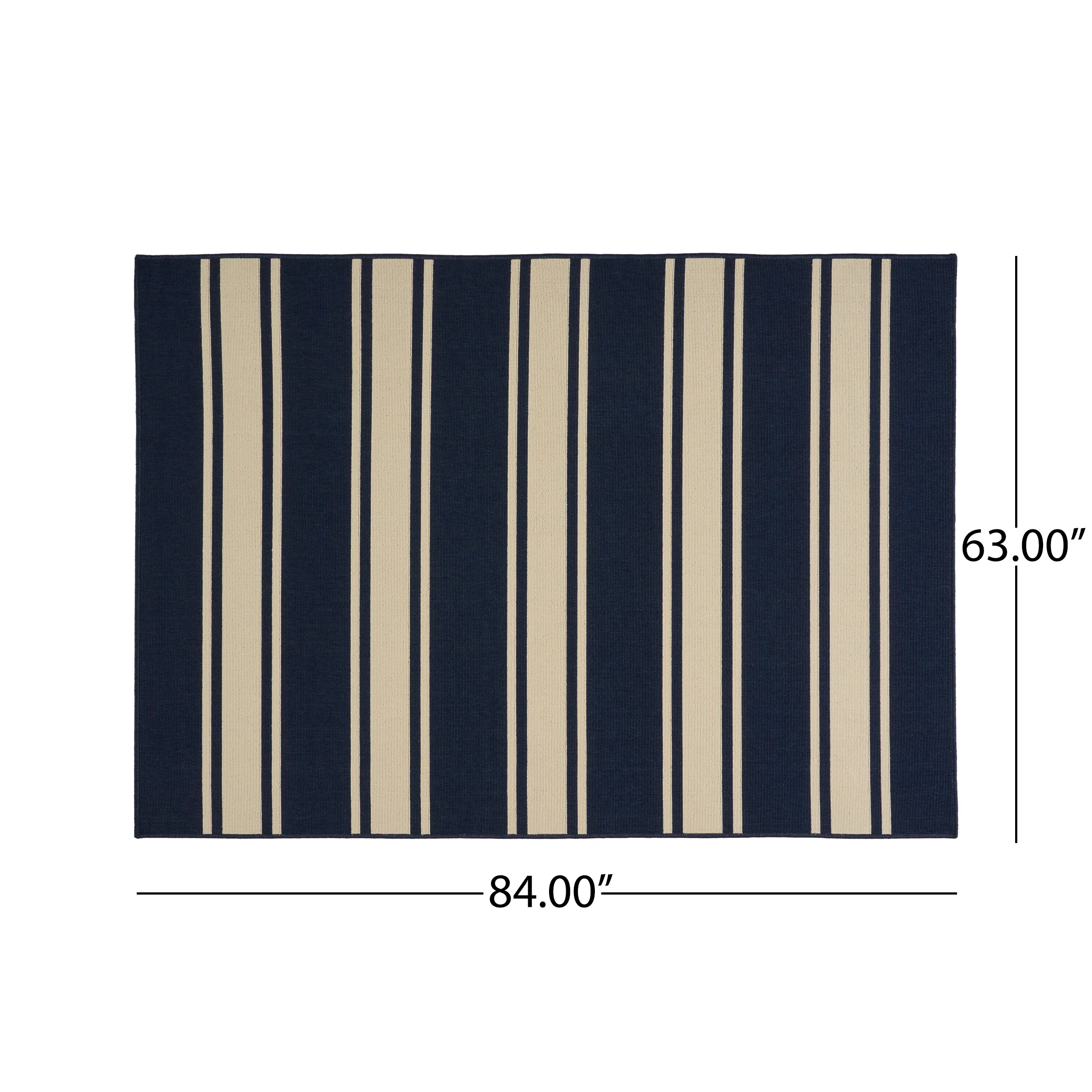 Julia Outdoor Stripe Area Rug, Navy and Ivory - furnishings