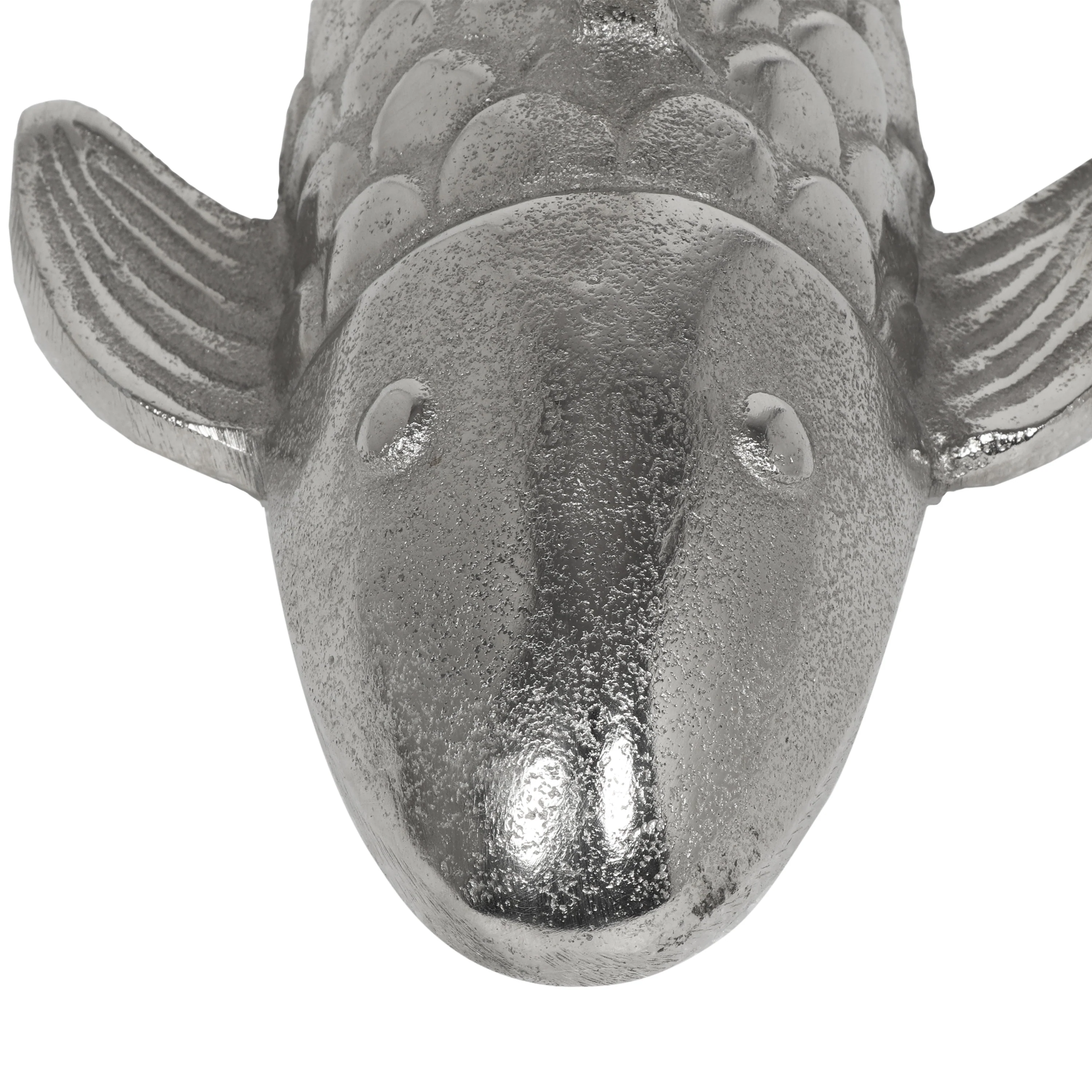 Arruda Handmade Aluminum Fish Wall Decor, Set of 2, Raw Nickel - furnishings